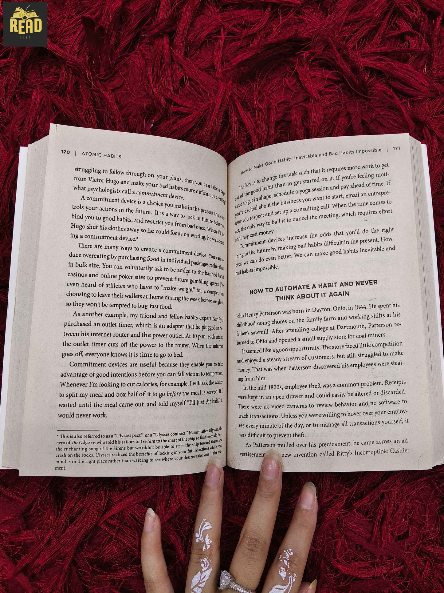 Inside pages of Atomic Habits by James Clear