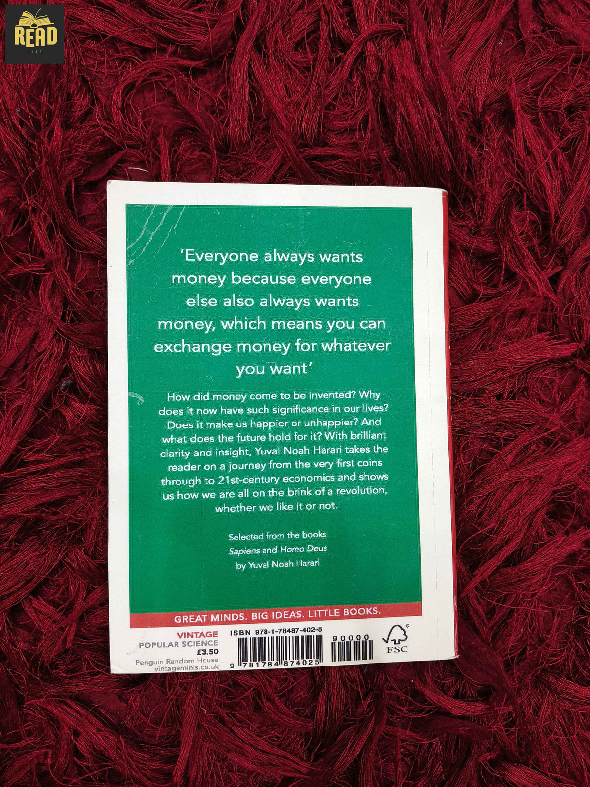 Money by Yuval Noah Harari English book back cover