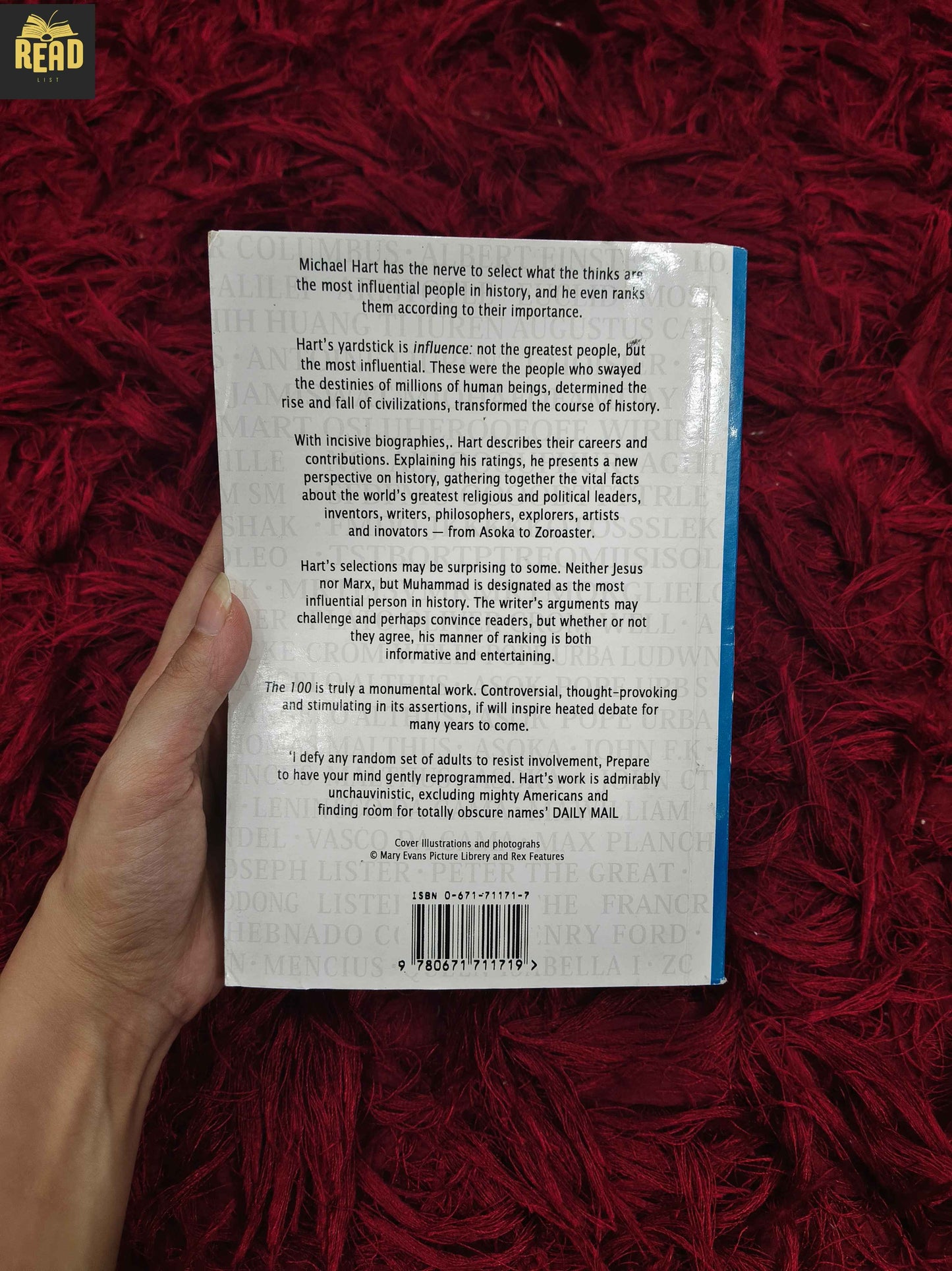 Back cover of The 100 by Michael H. Hart