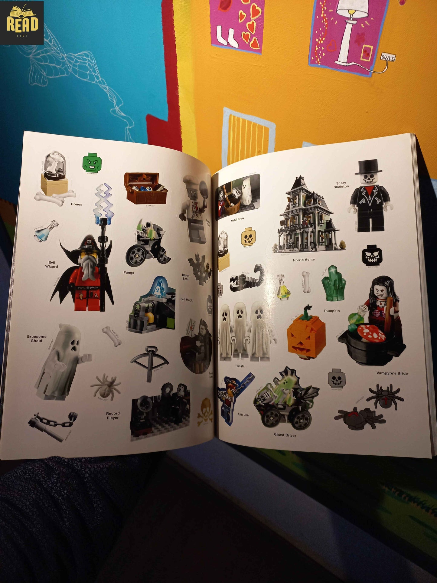 LEGO Spooky Ultimate Sticker Collection inside pages with reusable LEGO stickers