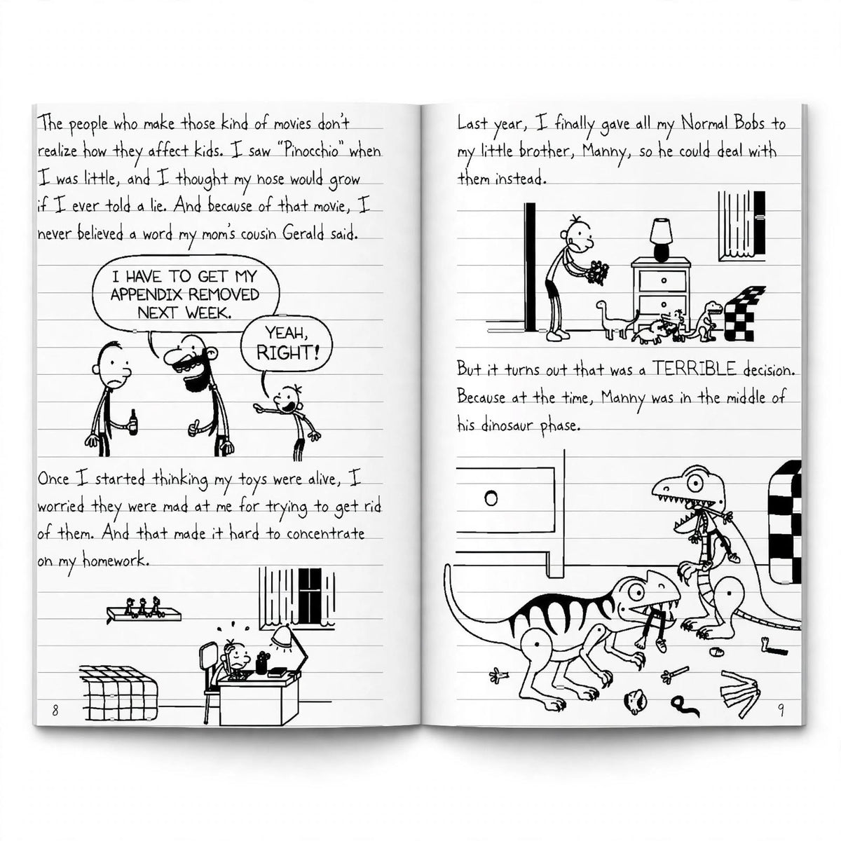 Inside pages of Diary of a Wimpy Kid Partypooper by Jeff Kinney