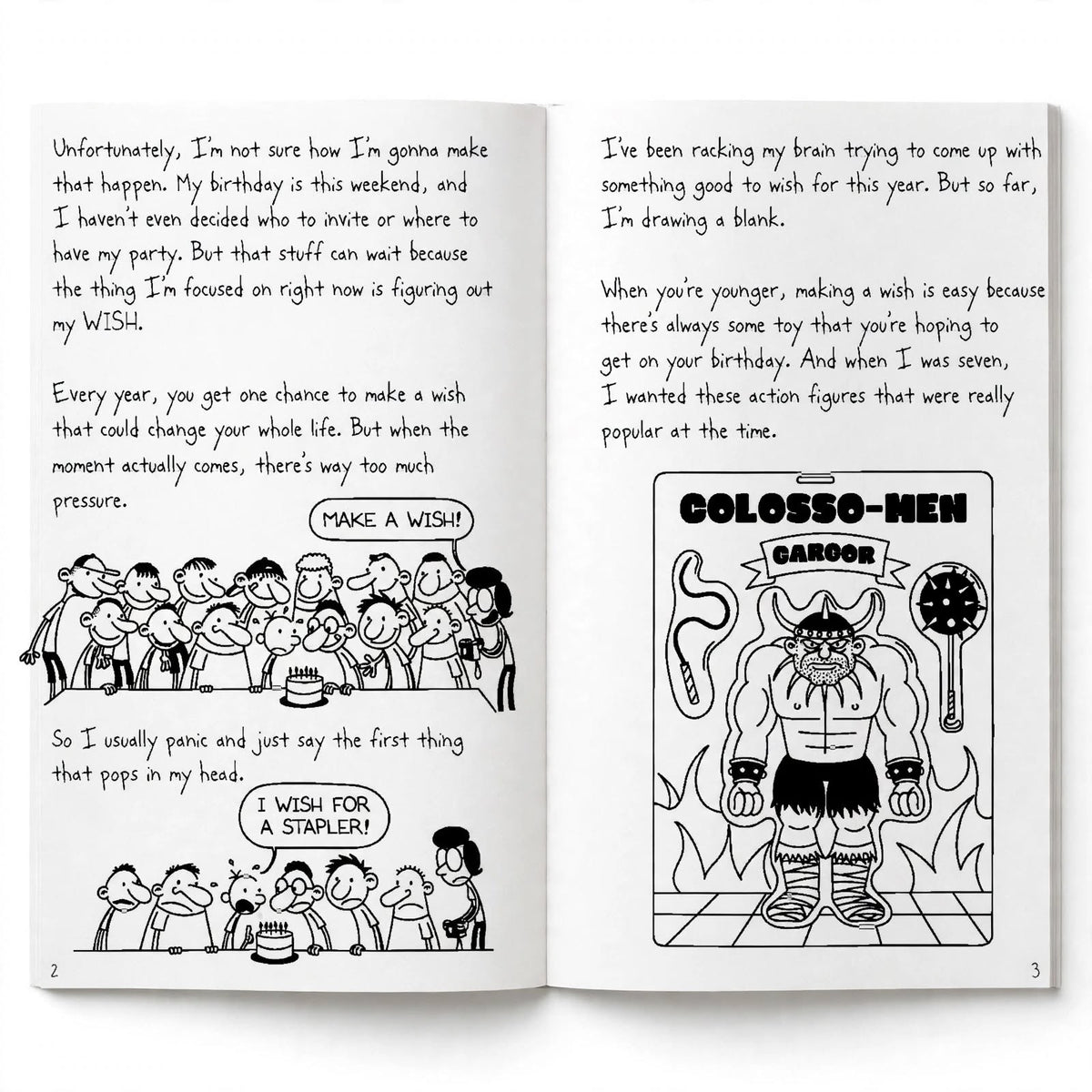 Inside pages of Diary of a Wimpy Kid Partypooper by Jeff Kinney