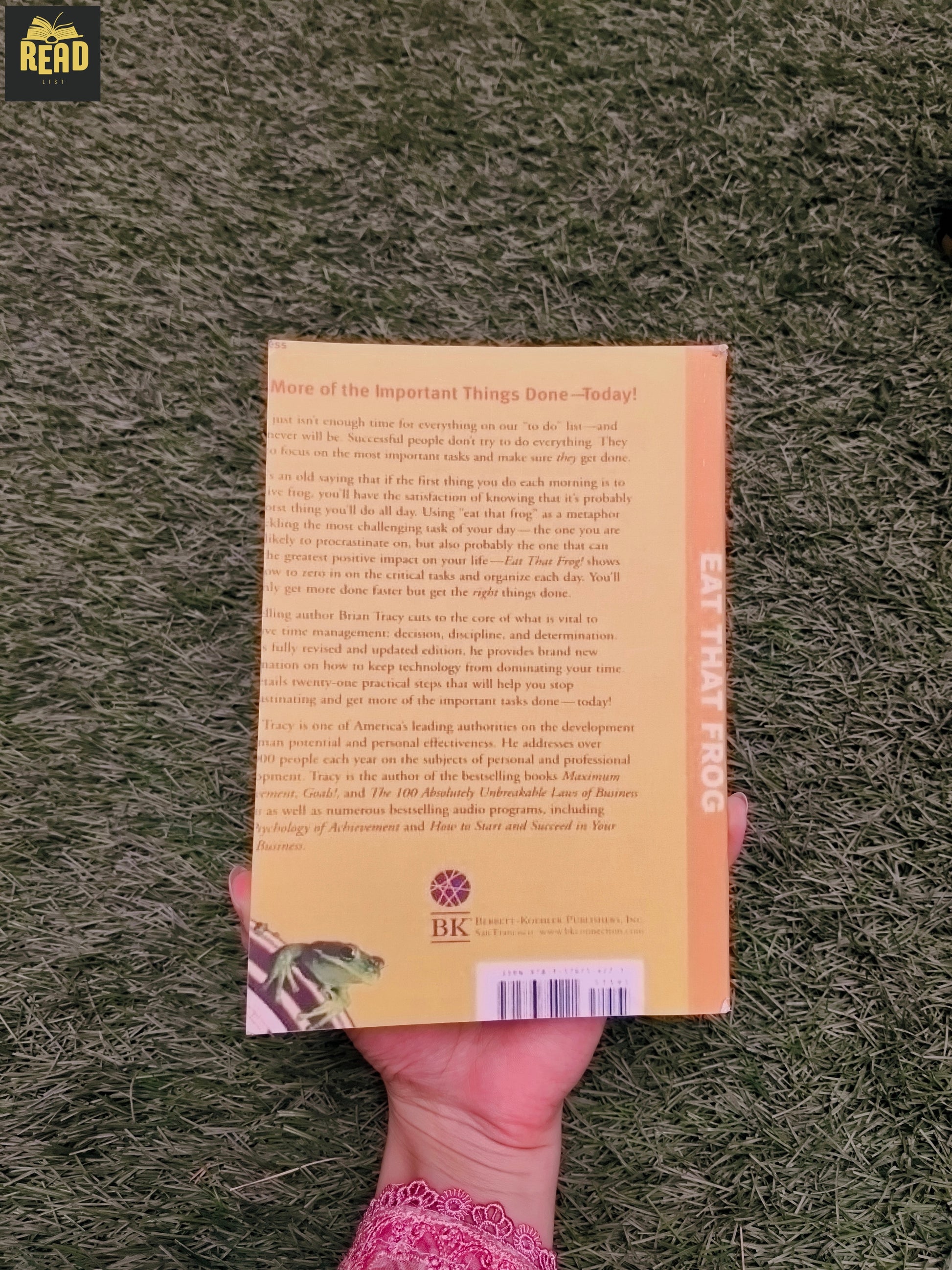 Eat That Frog by Brian Tracy back cover 