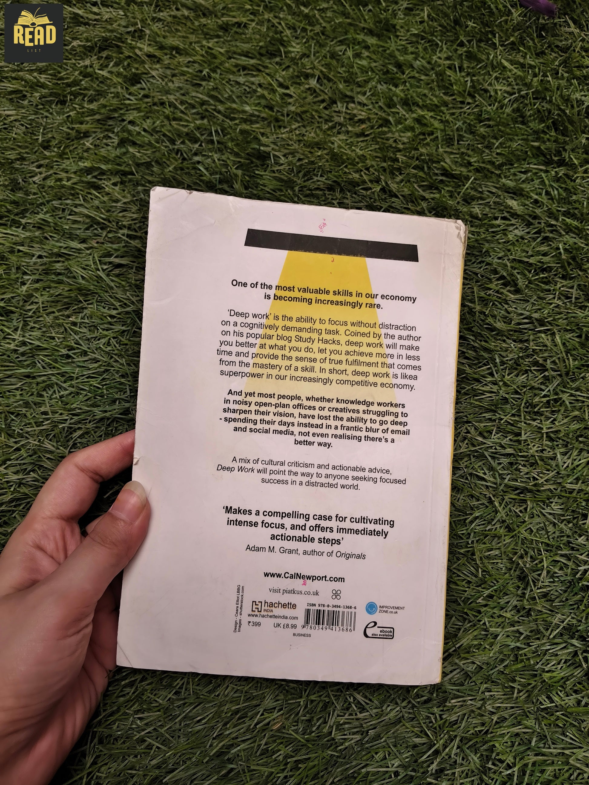Deep Work by Cal Newport back book cover