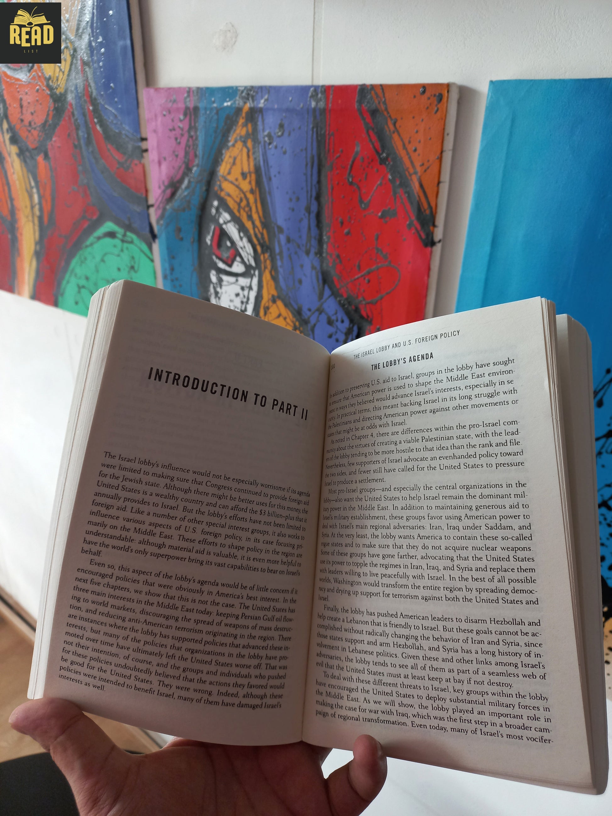 Inside Pages of The Israel Lobby and U.S. Foreign Policy by John J. Mearsheimer and Stephen M. Walt.