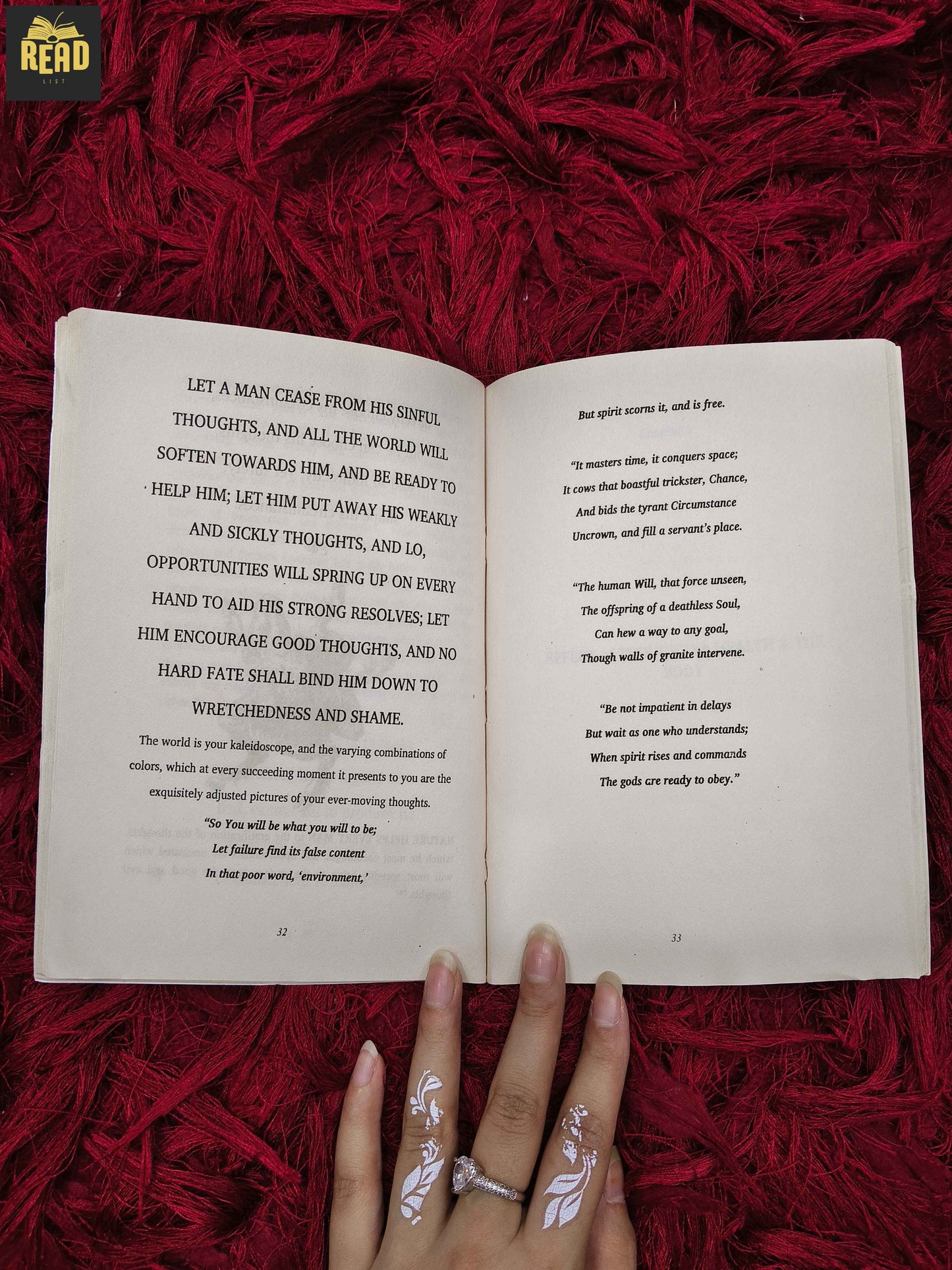 Inside pages of As a Man Thinketh by James Allen