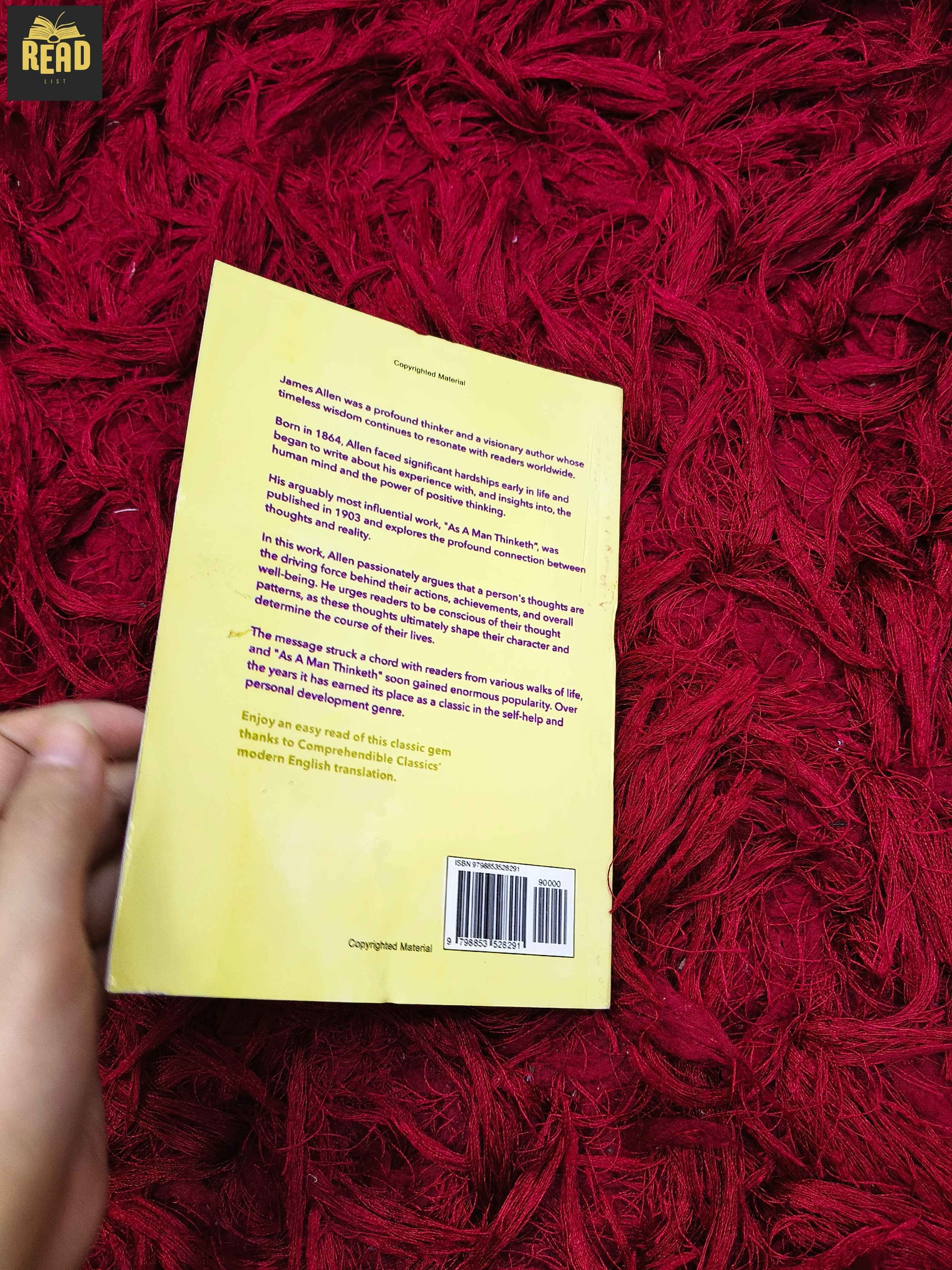 As a Man Thinketh by James Allen back cover