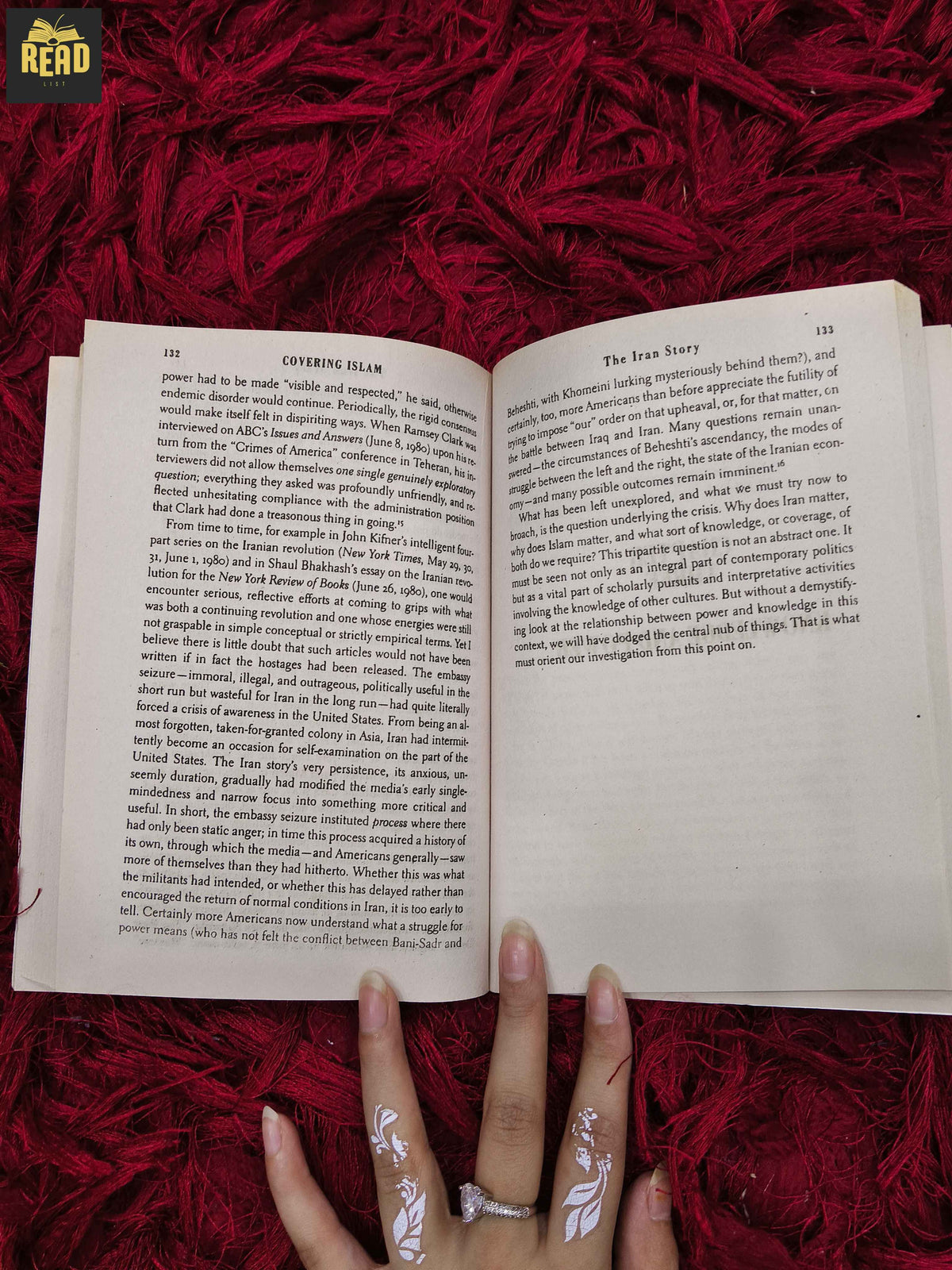 Inside pages of Covering Islam by Edward W. Said