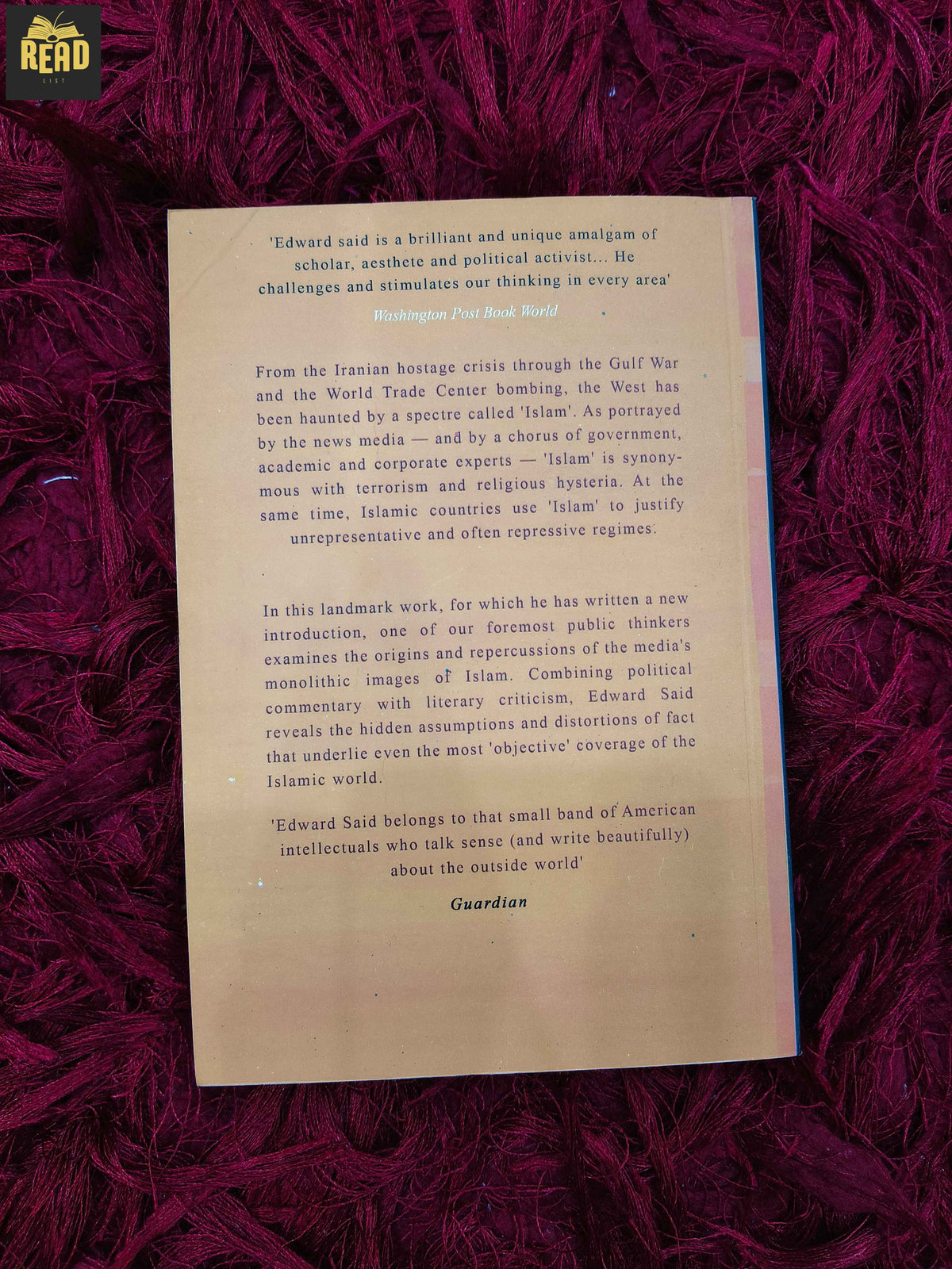 Covering Islam by Edward W. Said back cover