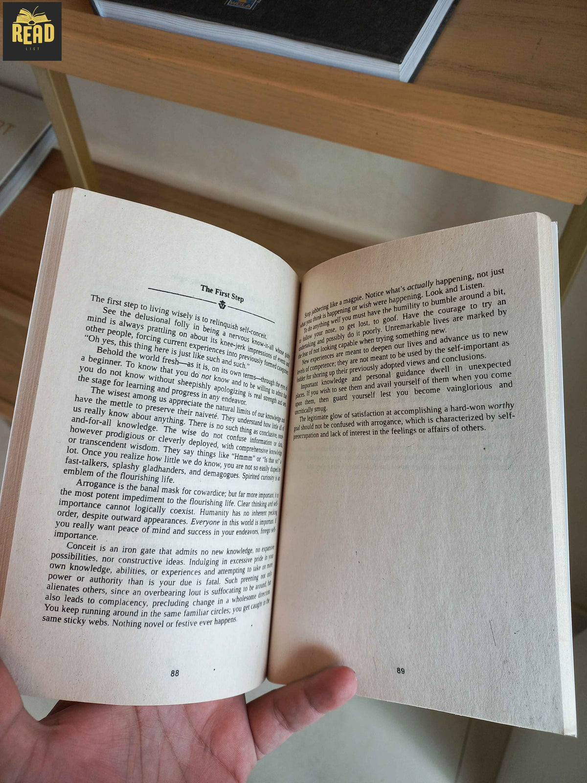 Inside pages of The Art of Living by Epictetus translated by Sharon Lebell