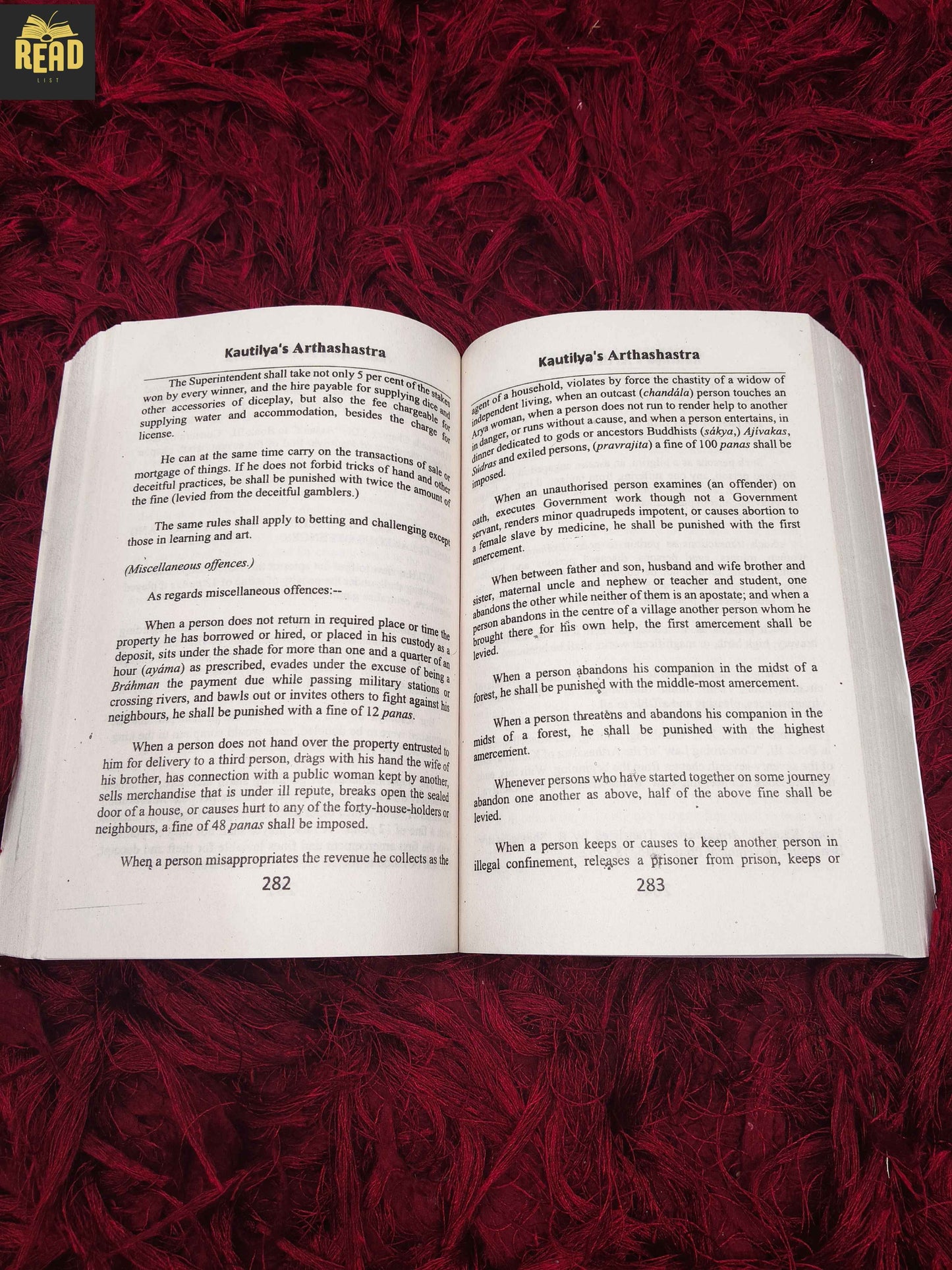 Inside pages of Arthashastra The Science of Political Economy by Kautilya