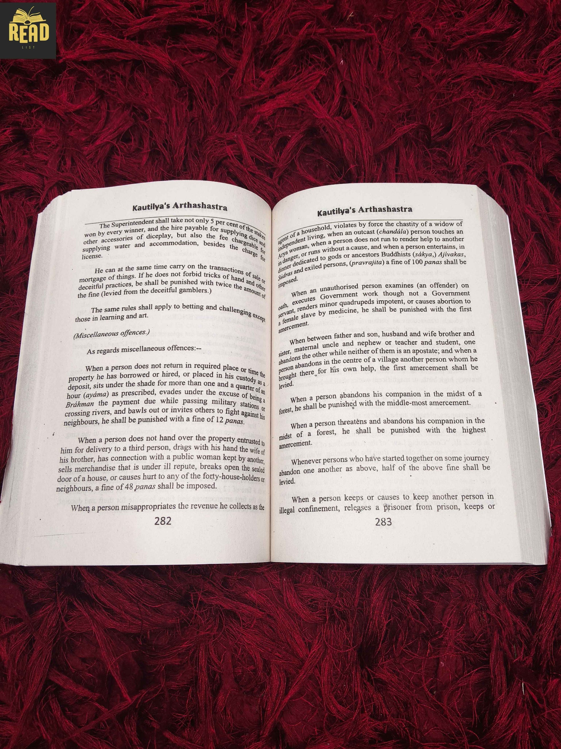 Inside pages of Arthashastra The Science of Political Economy by Kautilya