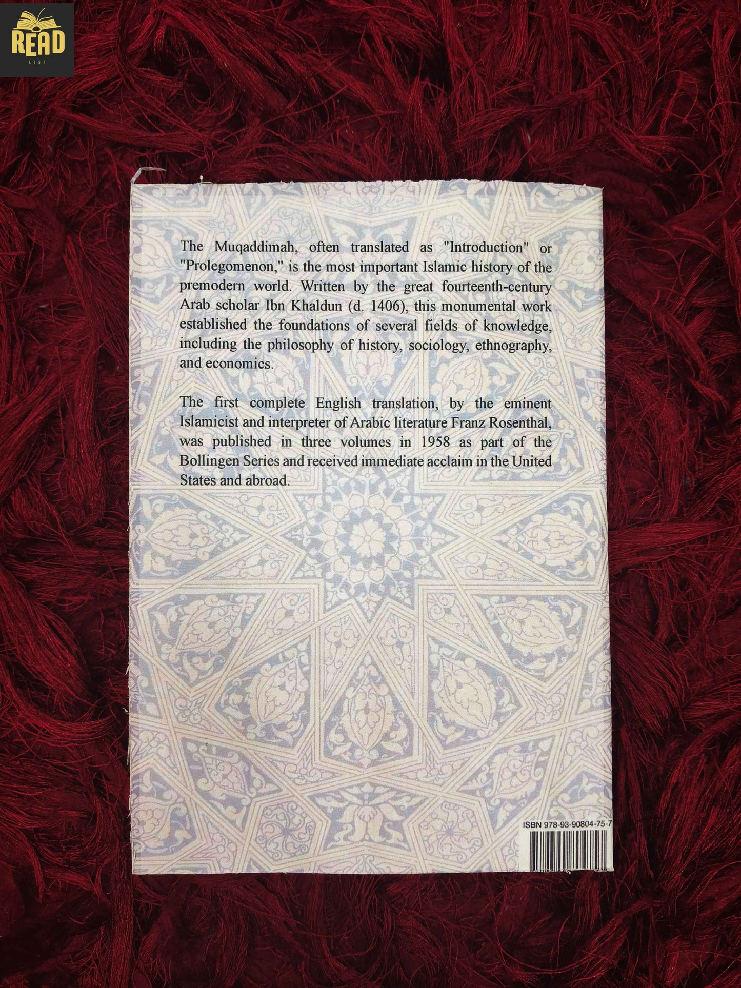 The Muqaddimah An Introduction to History by Ibn Khaldun back cover