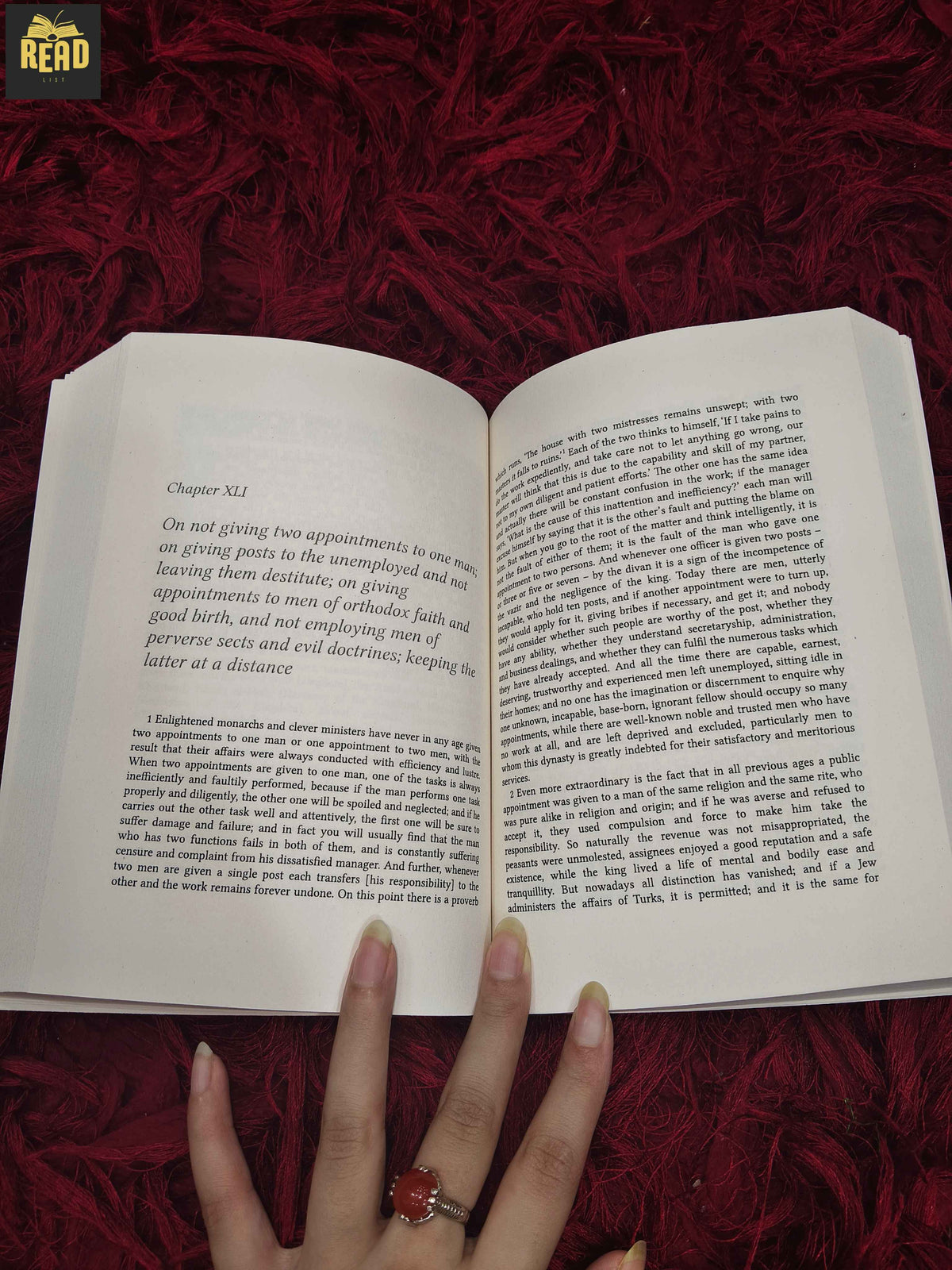 Inside pages of The Book of Government Rules for Kings by Nizam al-Mulk