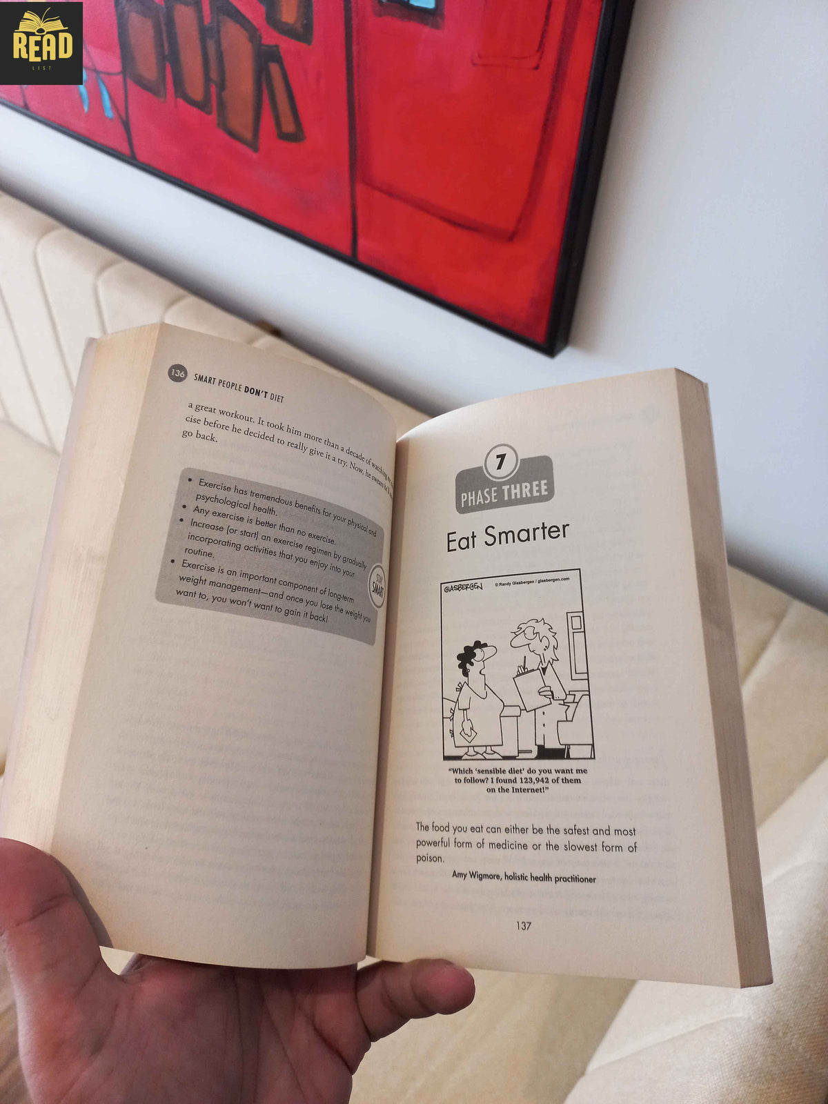 Inside pages of Smart People Don't Diet by Charlotte Markey
