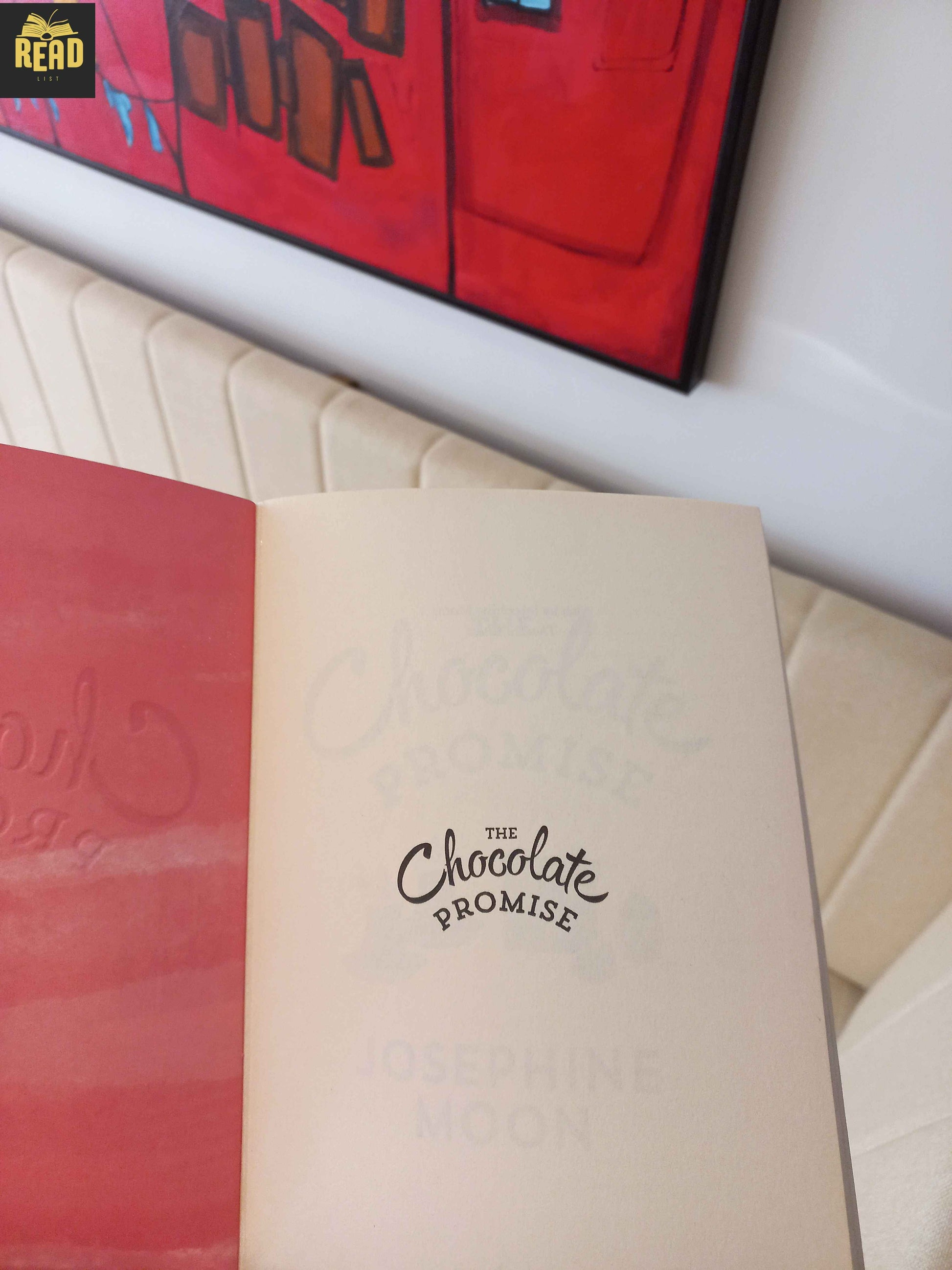 Inside pages of The Chocolate Promise by Josephine Moon