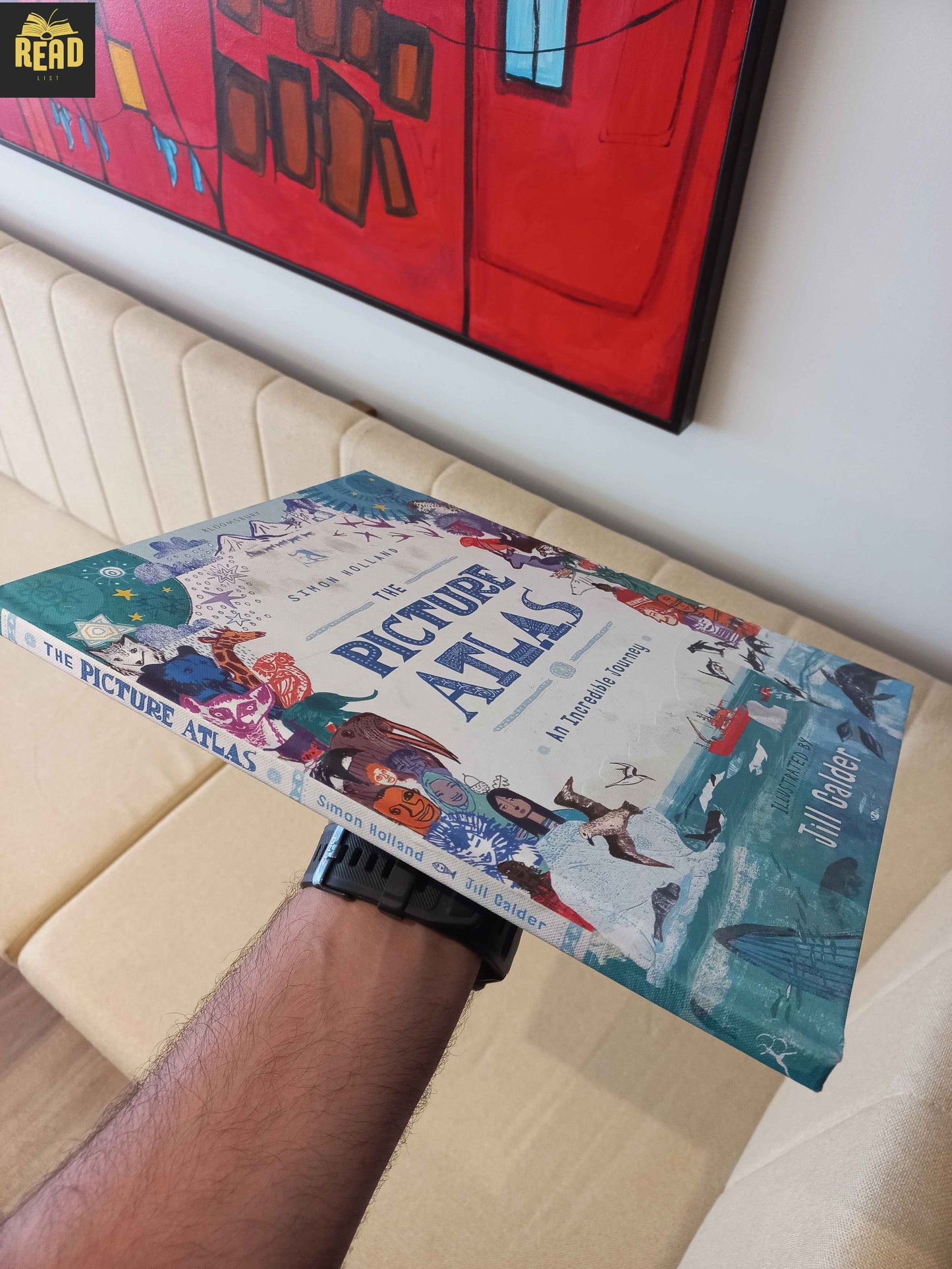 The Picture Atlas by Simon Holland illustrated by Jill Calder book spine