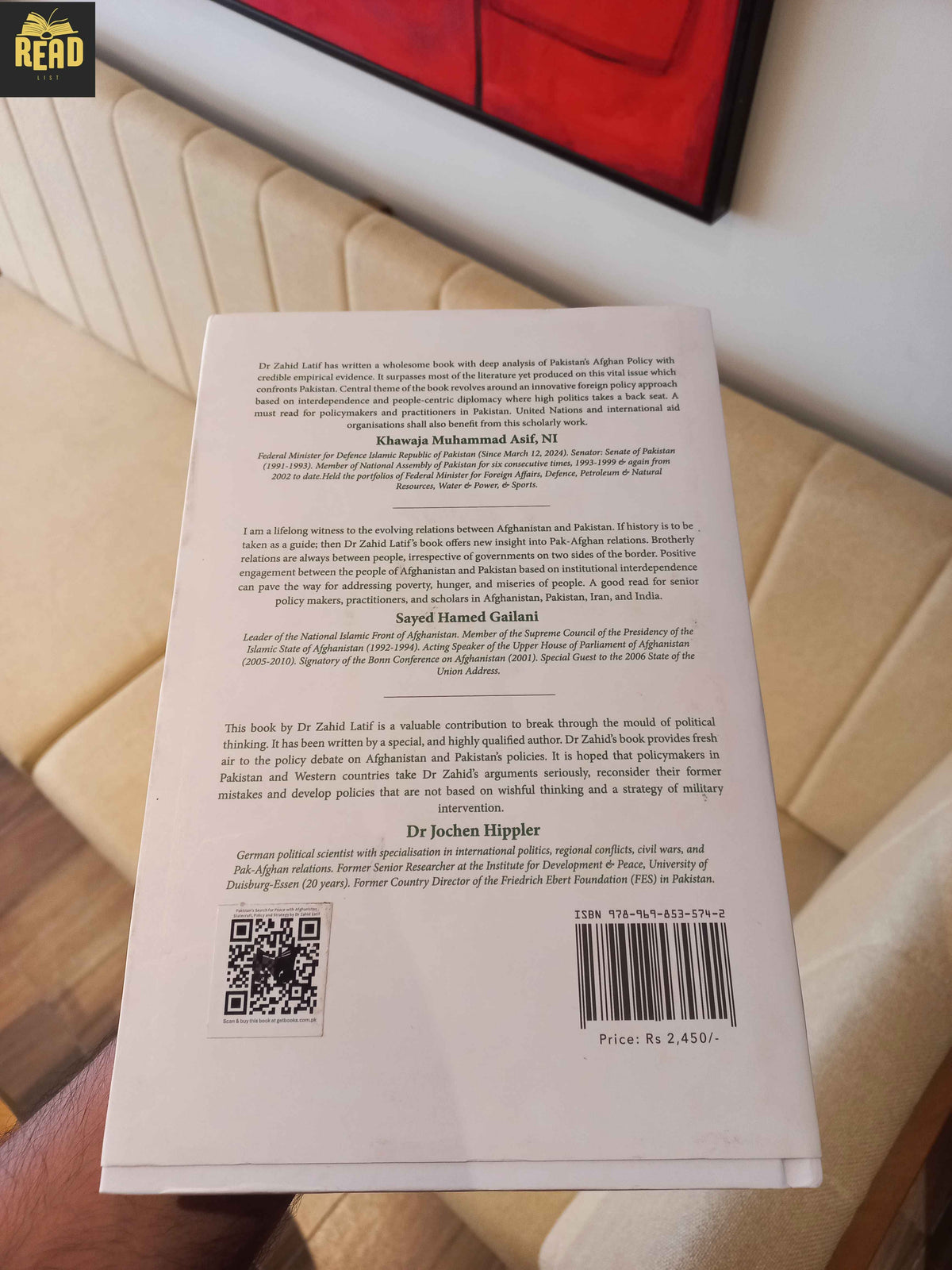 Pakistan's Search for Peace with Afghanistan by Dr. Zahid Latif back cover