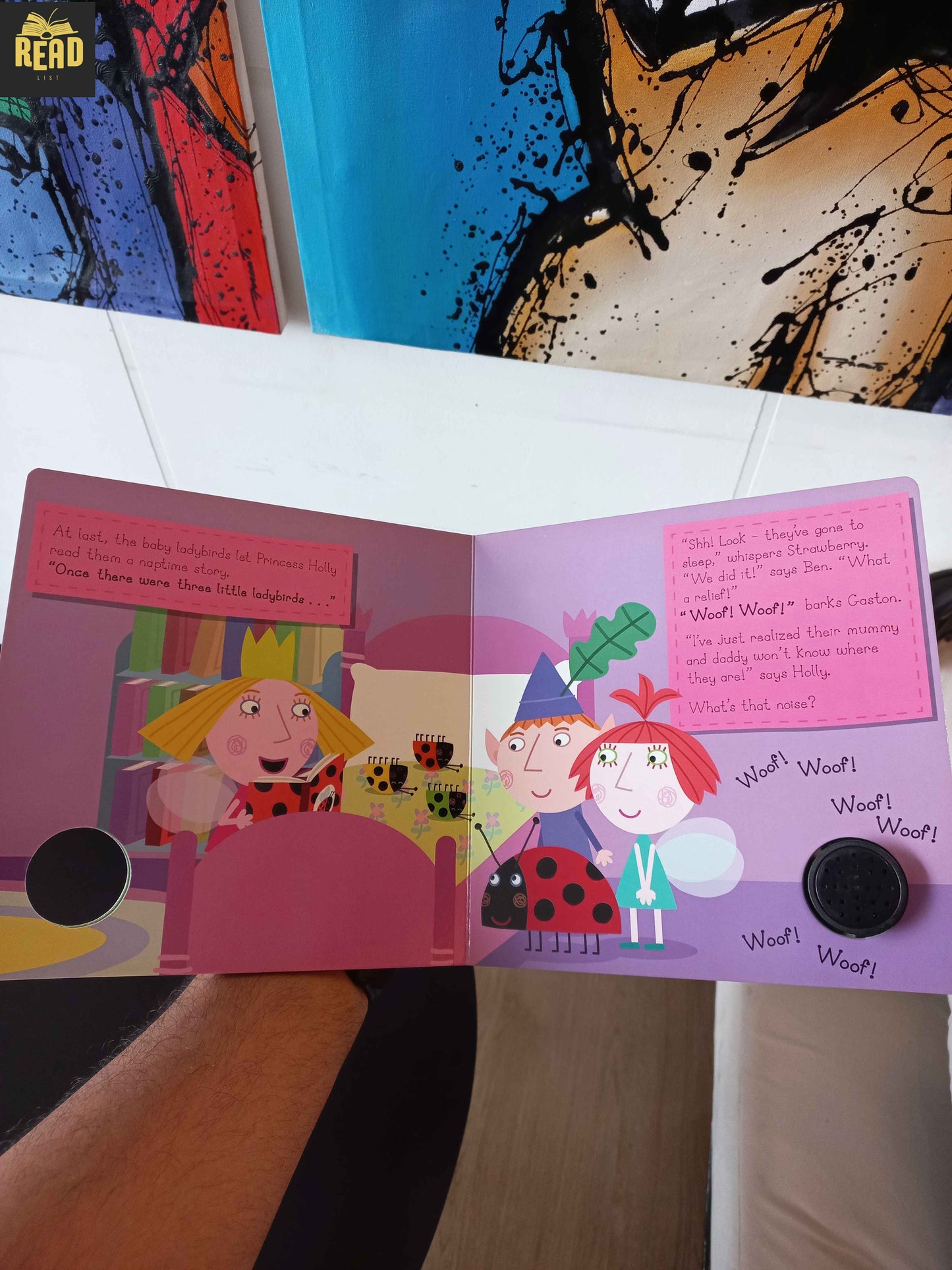Inside pages of Uncle Gaston Ben & Holly's Little Kingdom Music Storybook