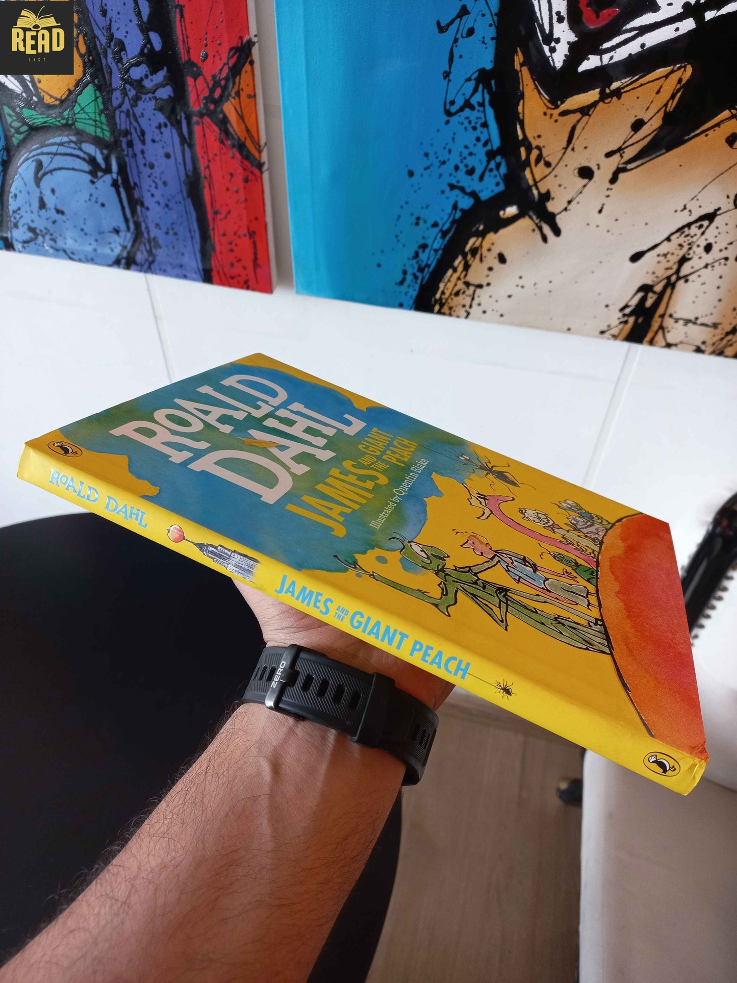 James and the Giant Peach by Roald Dahl book spine