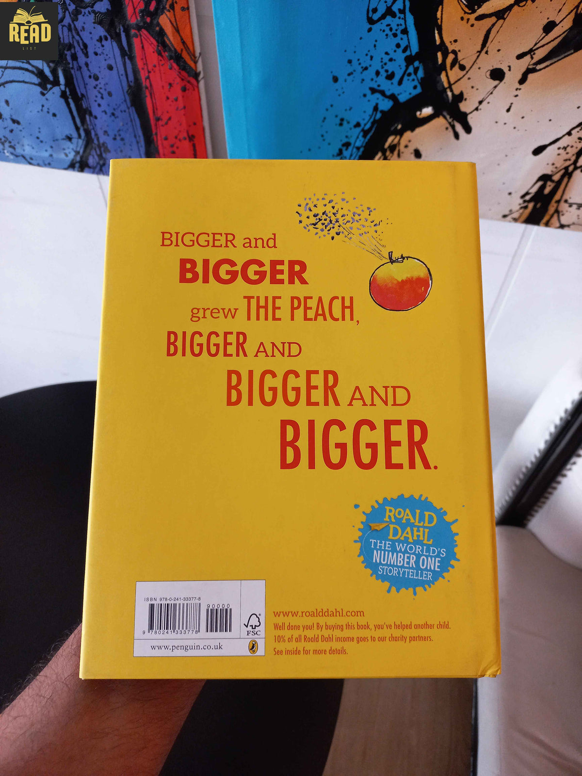 James and the Giant Peach by Roald Dahl back cover