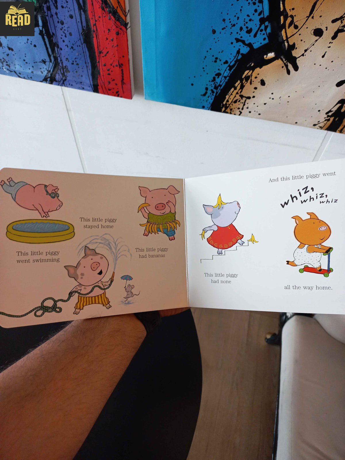 Inside pages of Little Piggy Went Dancing by Margaret Wild and Deborah Niland