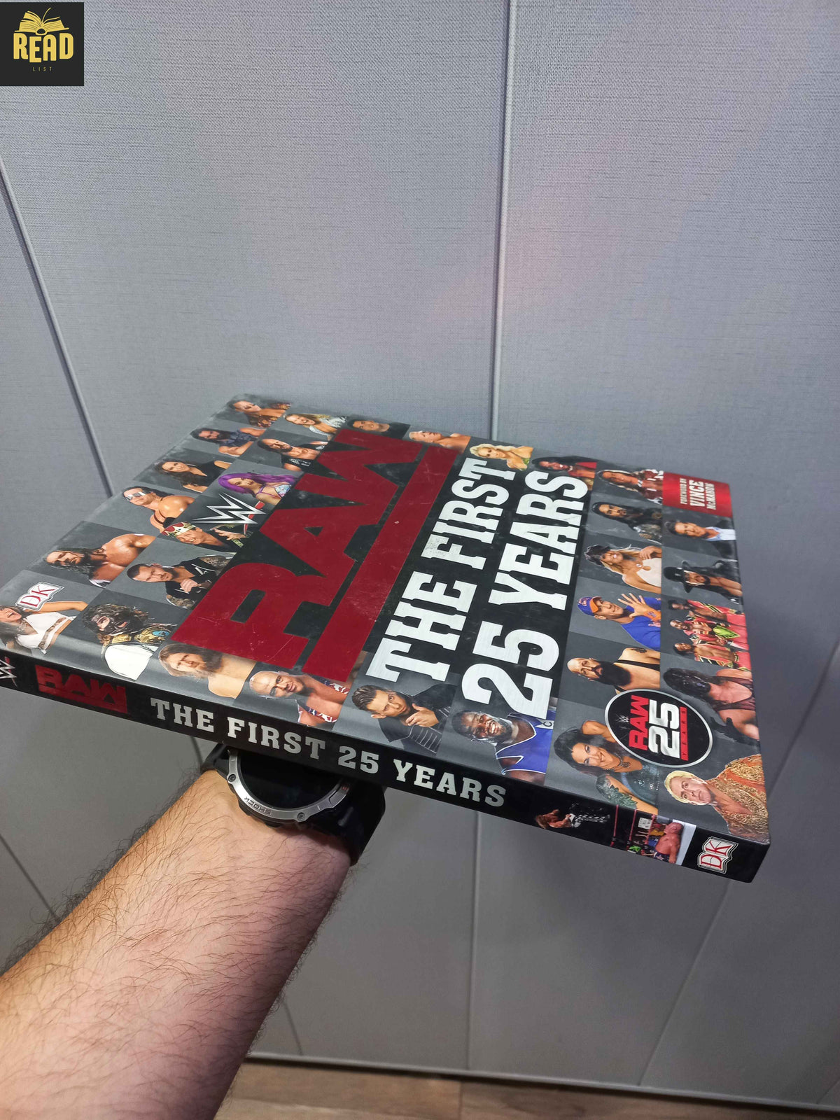 WWE RAW The First 25 Years book spine