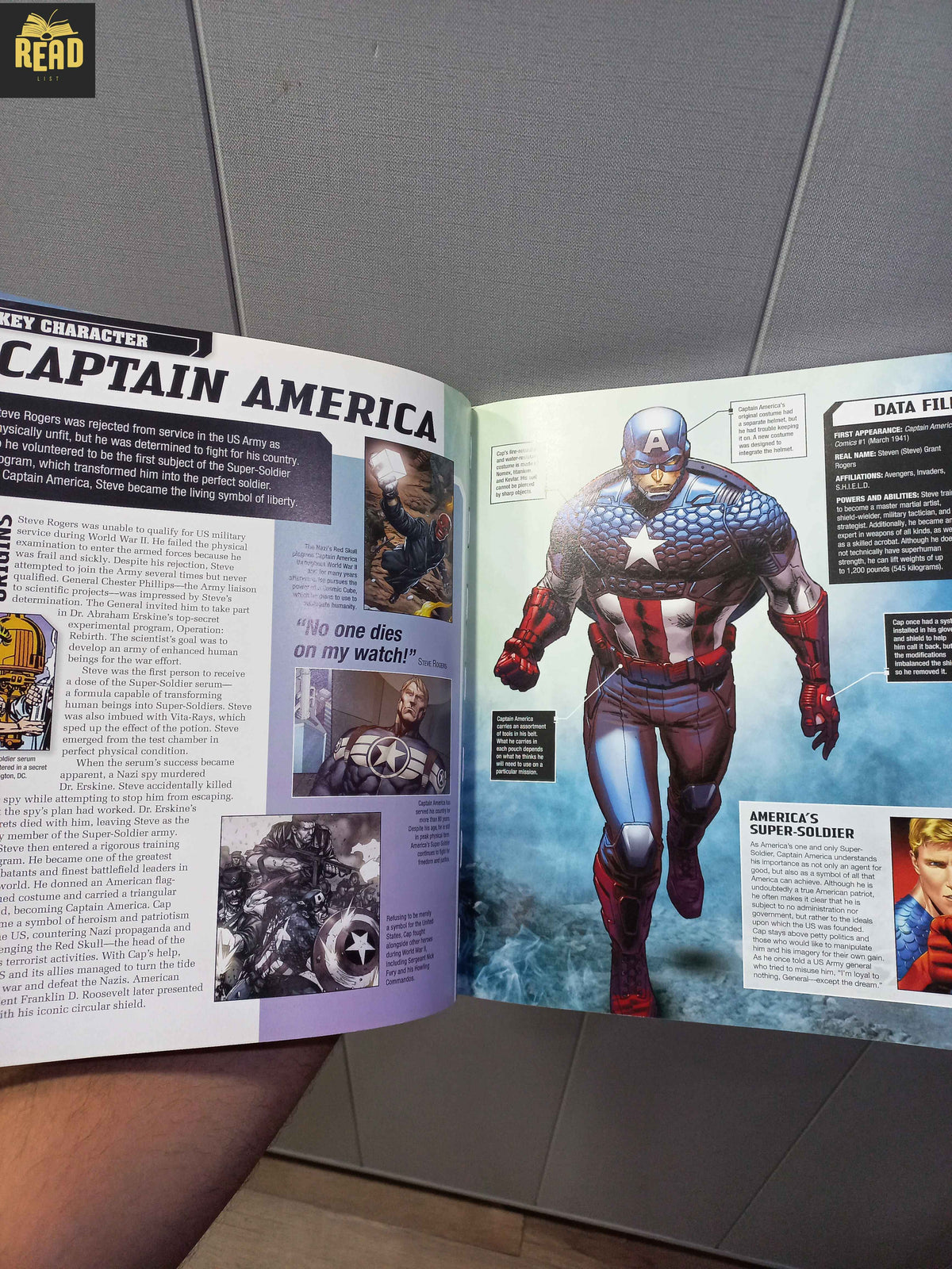 Inside pages of Captain America The Ultimate Guide to the First Avenger