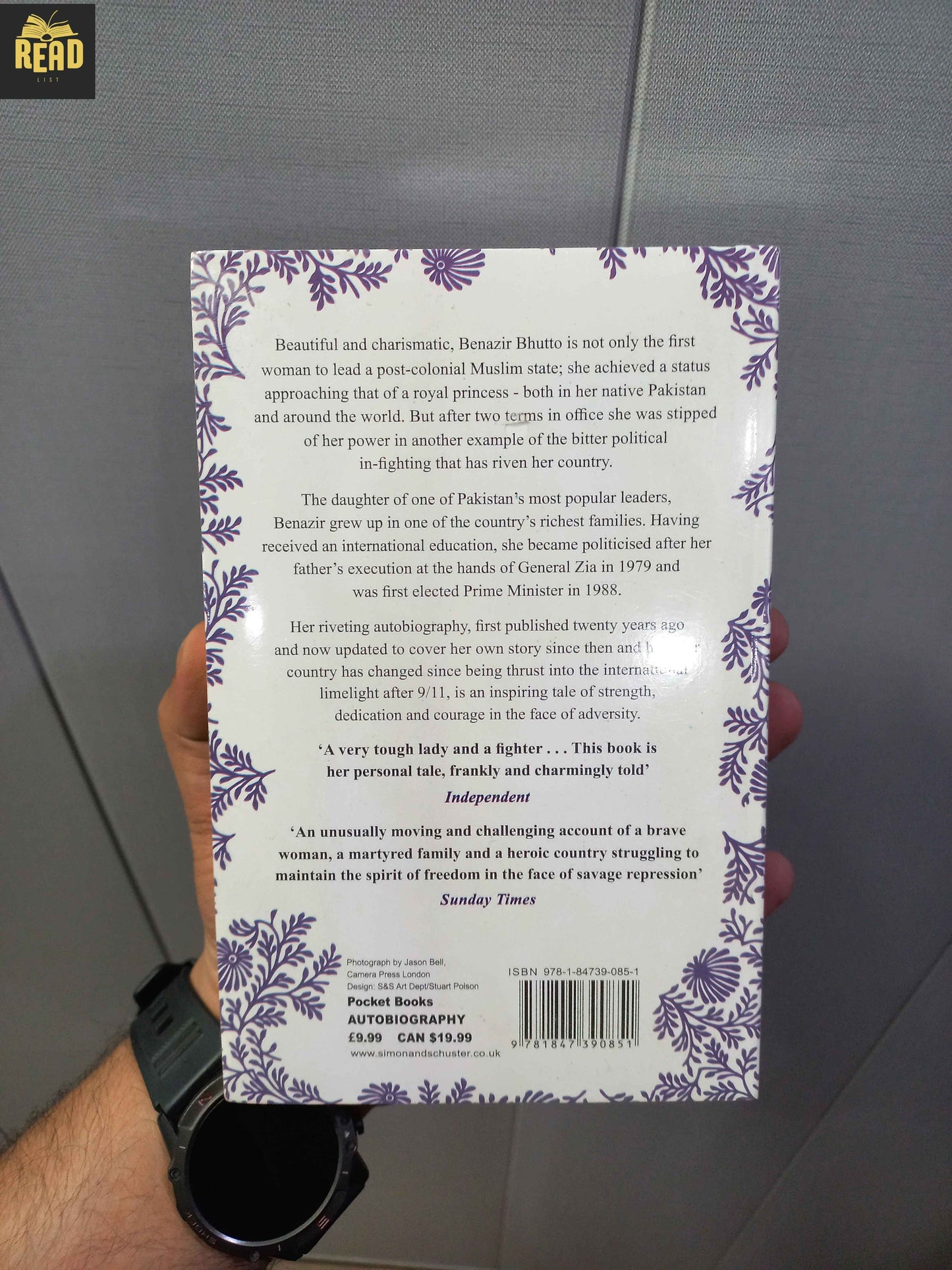 Daughter of the East by Benazir Bhutto back cover