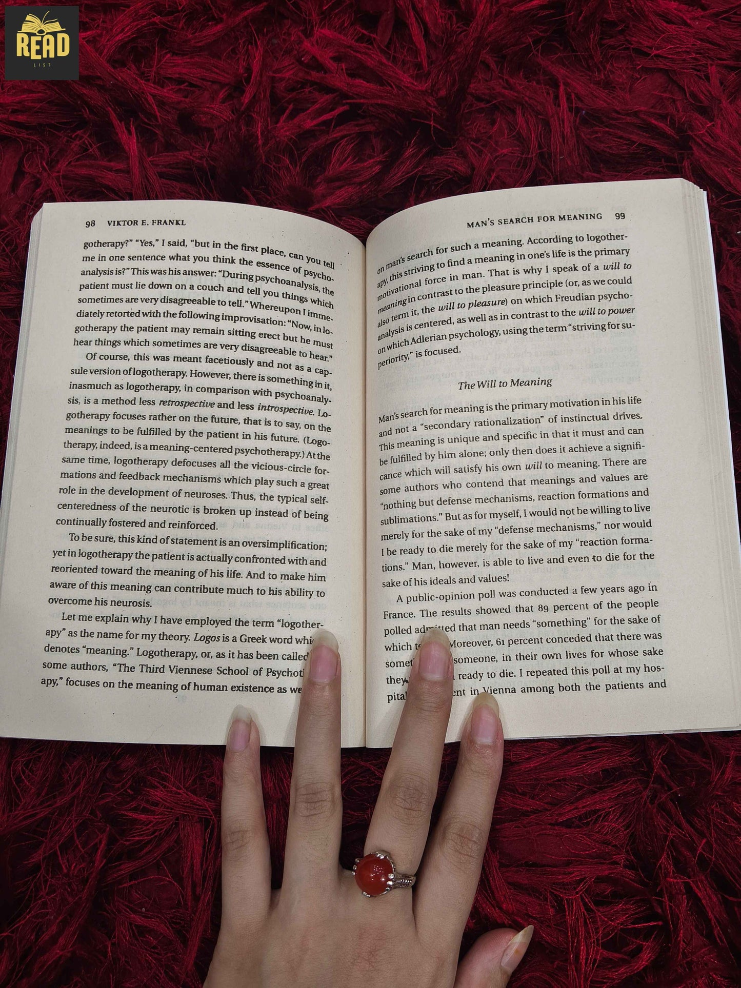 Man's Search for Meaning by Viktor E. Frankl book inside pages