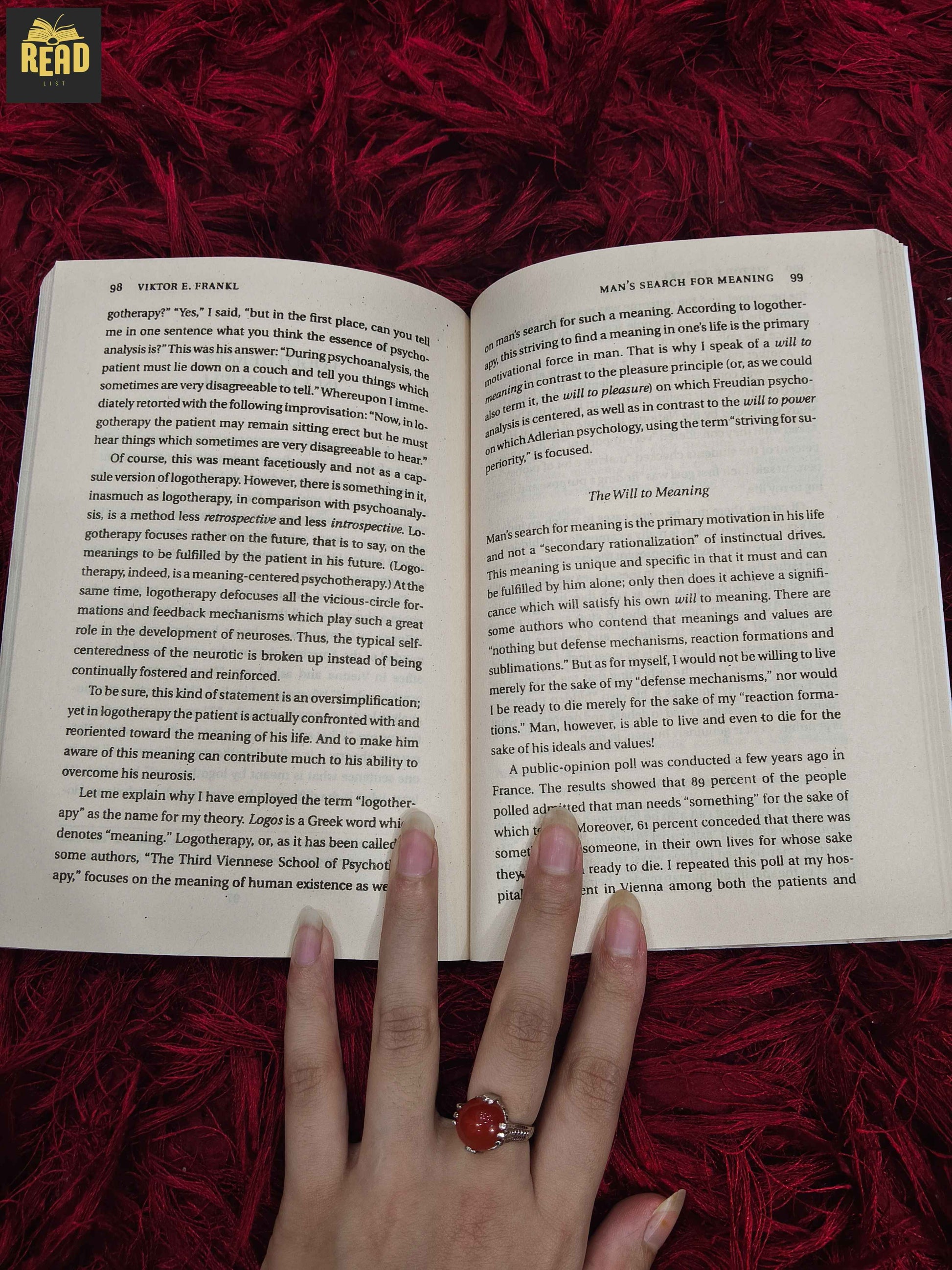 Man's Search for Meaning by Viktor E. Frankl book inside pages