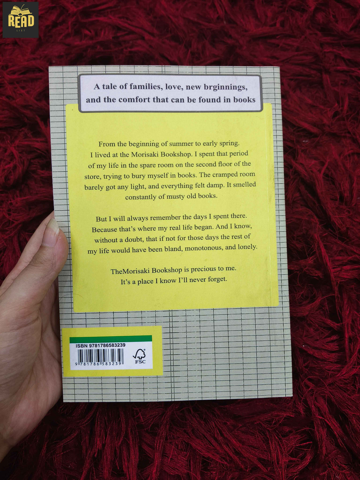 Back cover of Days at the Morisaki Bookshop by Satoshi Yagisawa