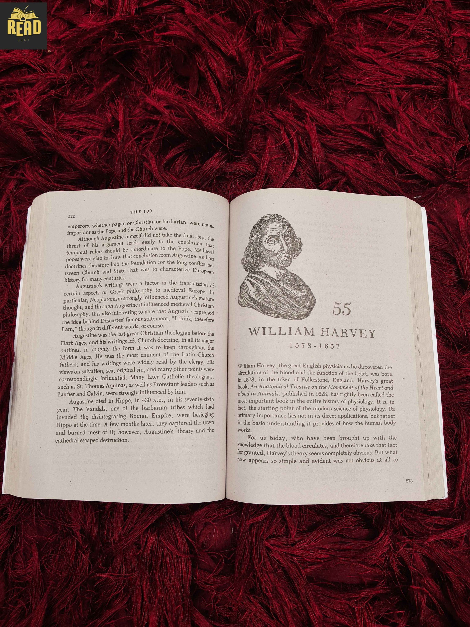 Inside pages of The 100 by Michael H. Hart