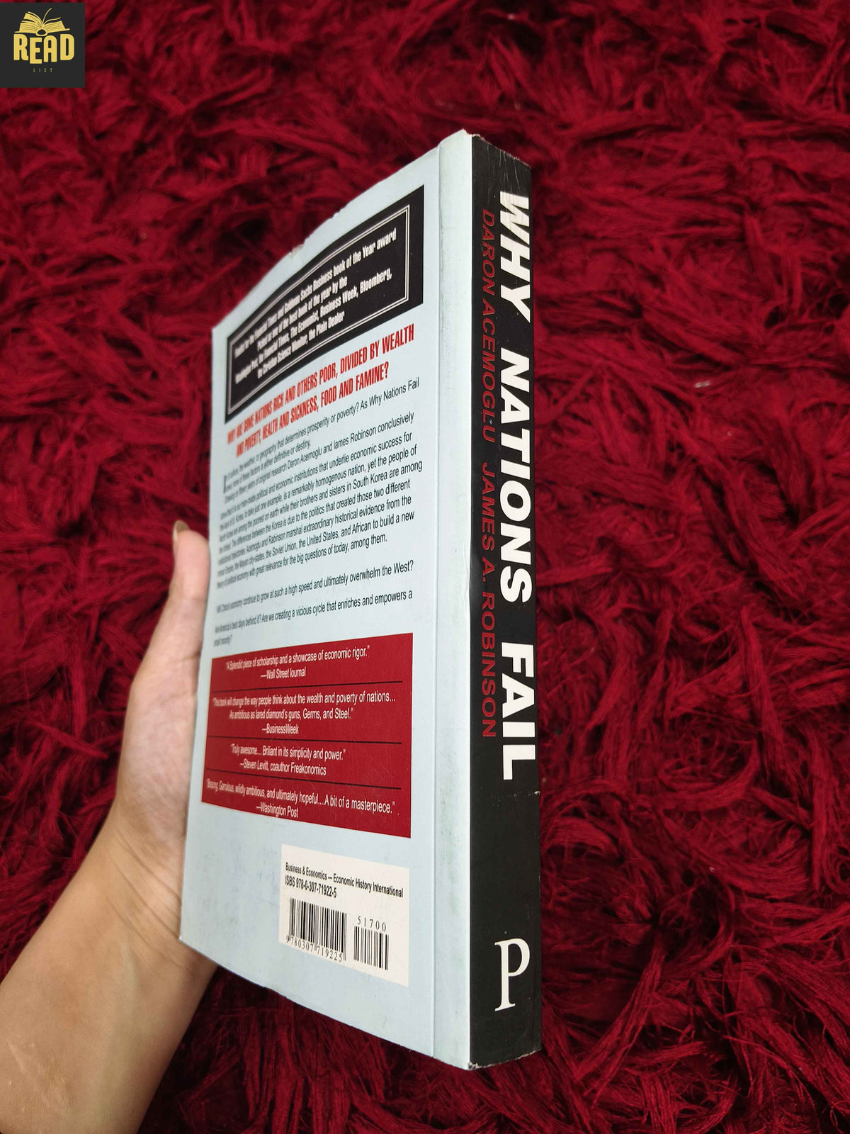 Why Nations Fail by Daron Acemoglu and James Robinson book spine