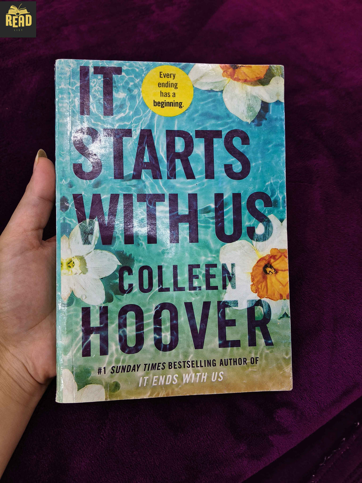 It Starts with Us by Colleen Hoover romance novel front cover