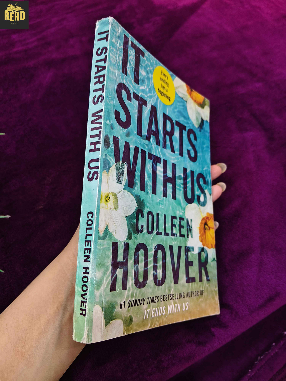 It Starts with Us by Colleen Hoover romance novel spine