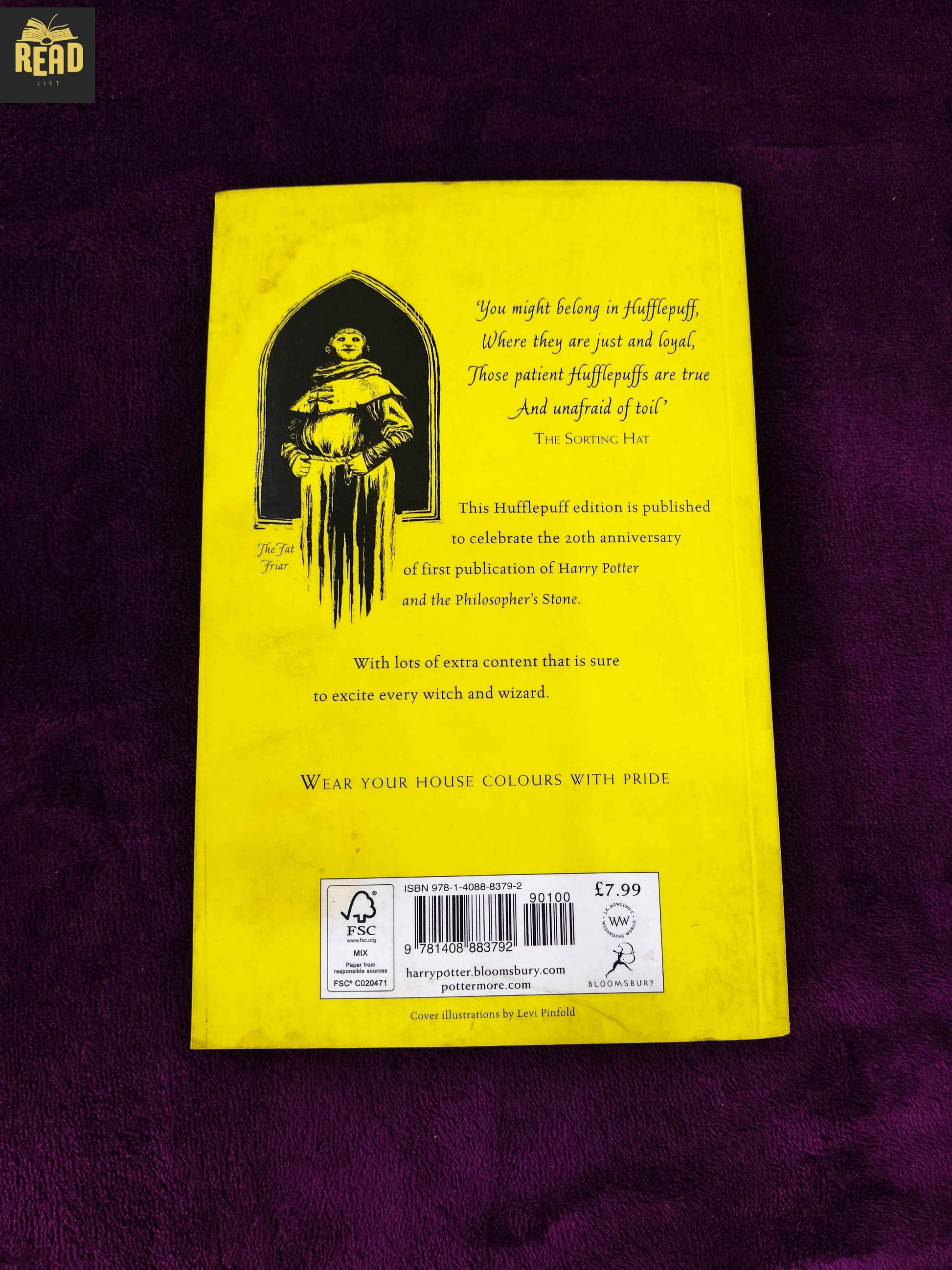 Harry Potter and the Philosophers Stone by JK Rowling book back cover