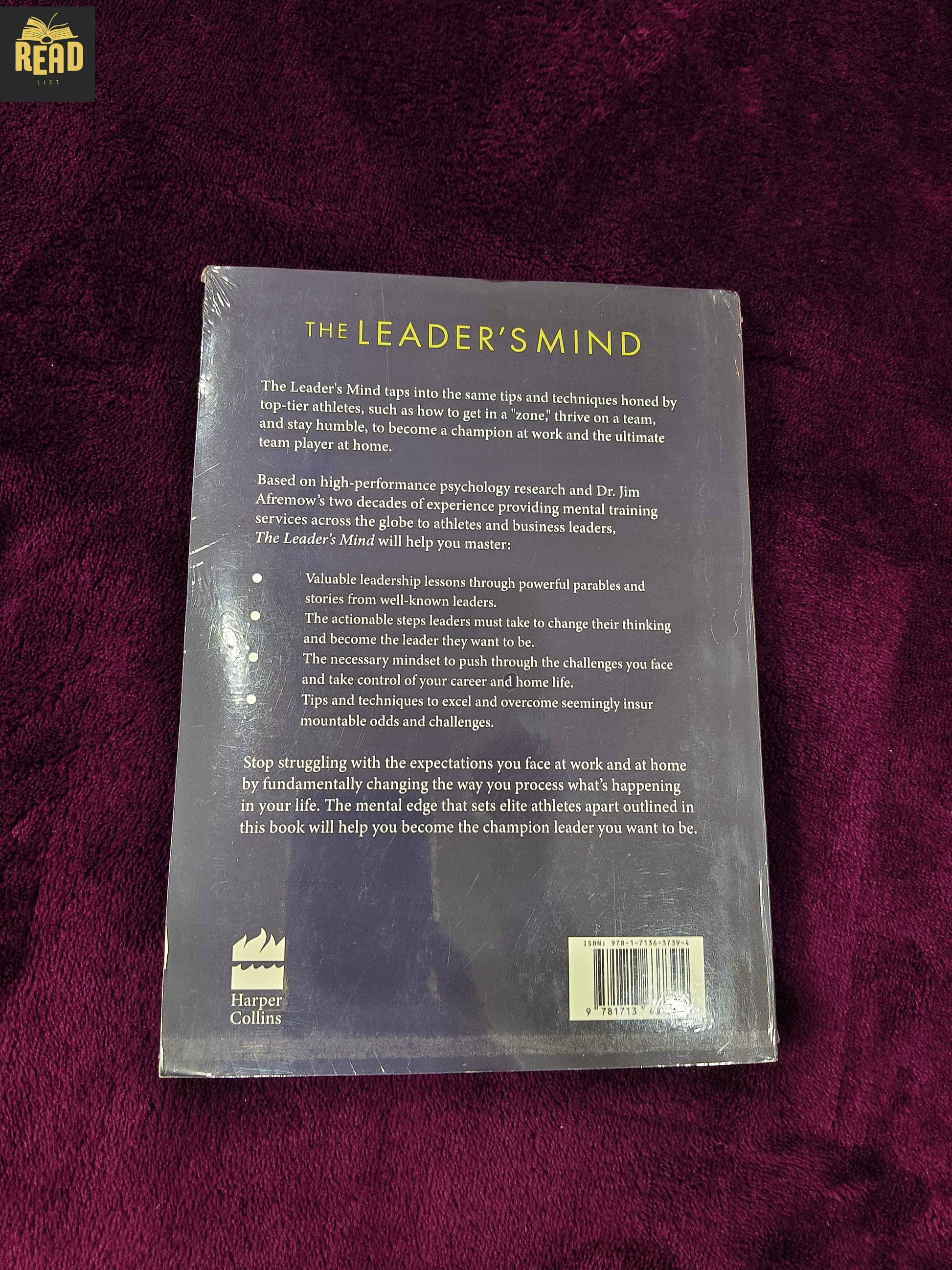 The Leader's Mind by Jim Afremow leadership book back cover