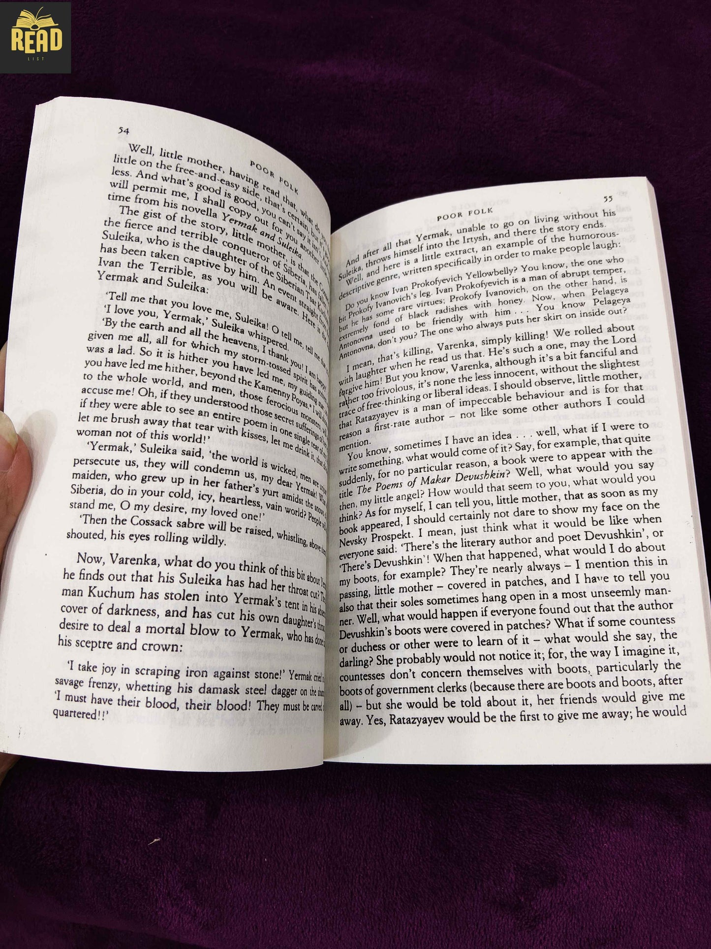 Poor Folk by Fyodor Dostoevsky classic novel inside pages