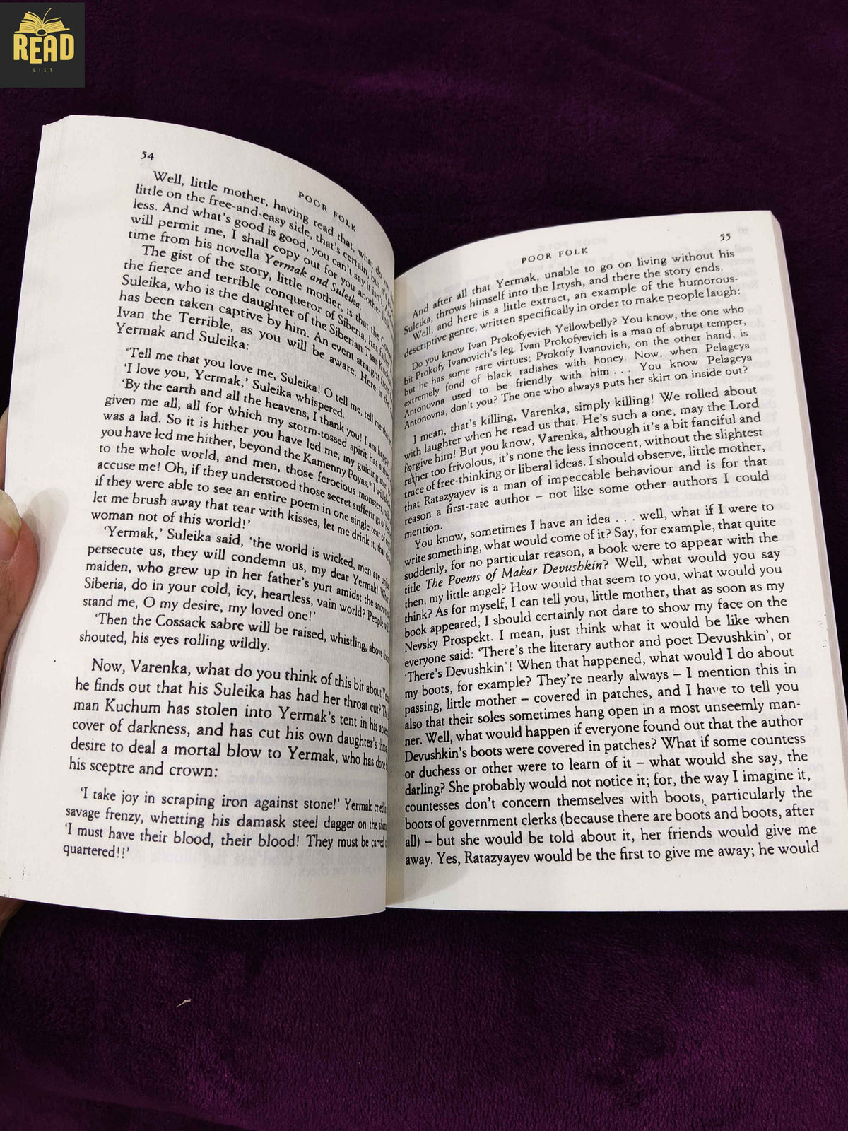 Poor Folk by Fyodor Dostoevsky classic novel inside pages