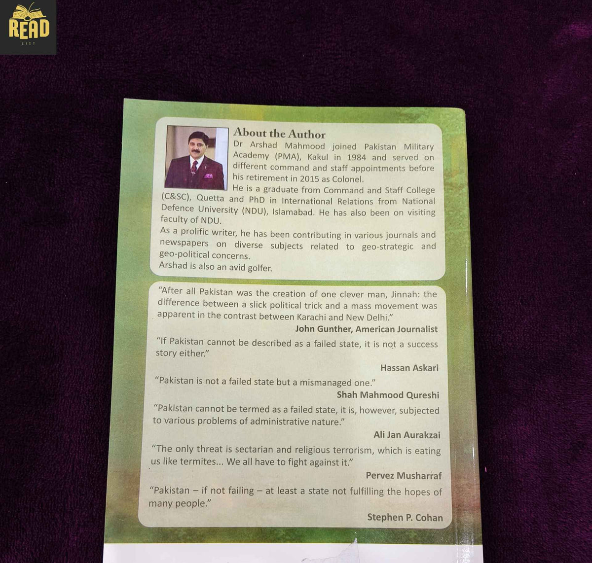 Proud and Prosperous Pakistan by Dr Arshad Mahmood book back cover