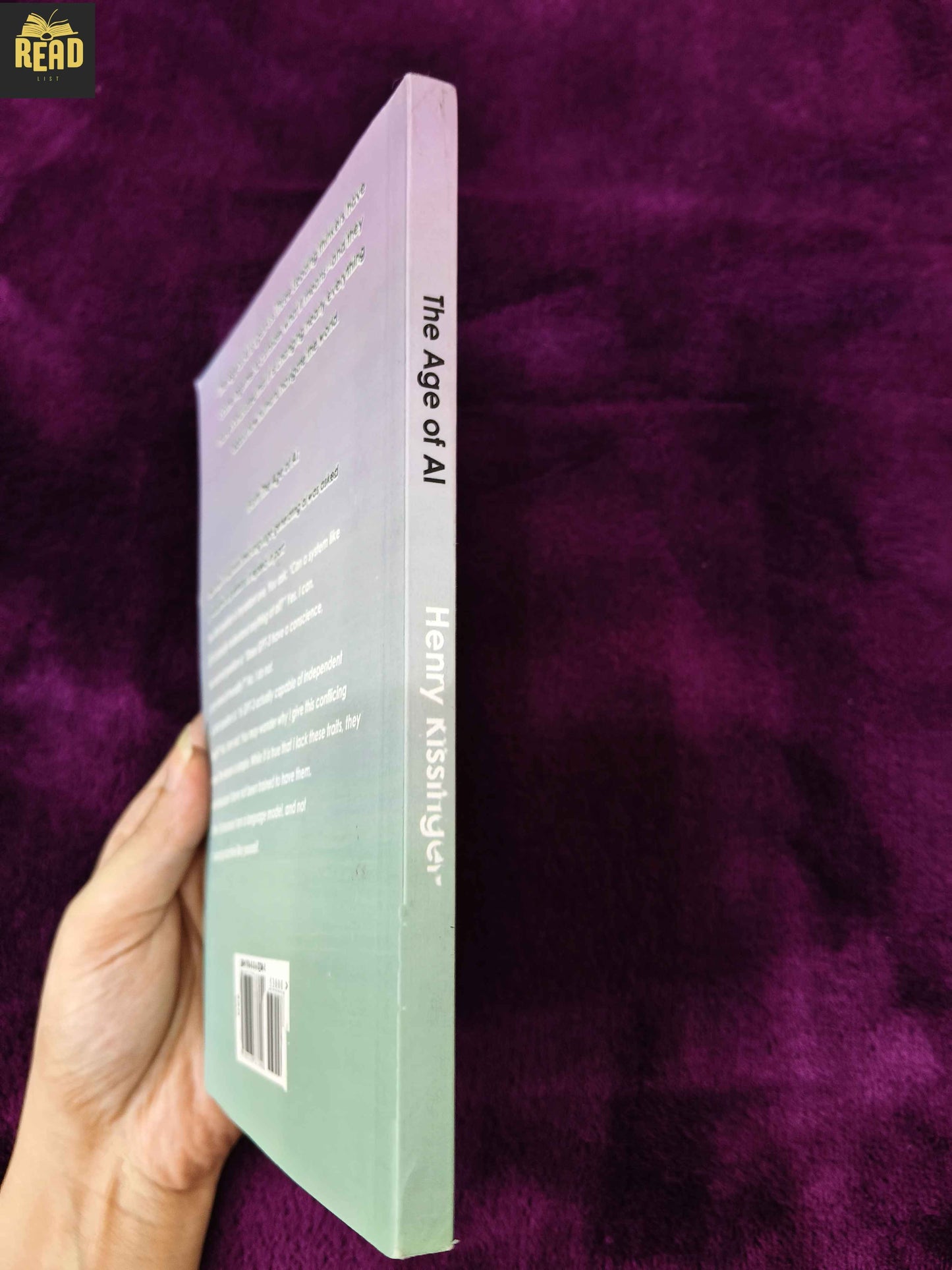 The Age of AI by Henry Kissinger Eric Schmidt Daniel Huttenlocher book spine