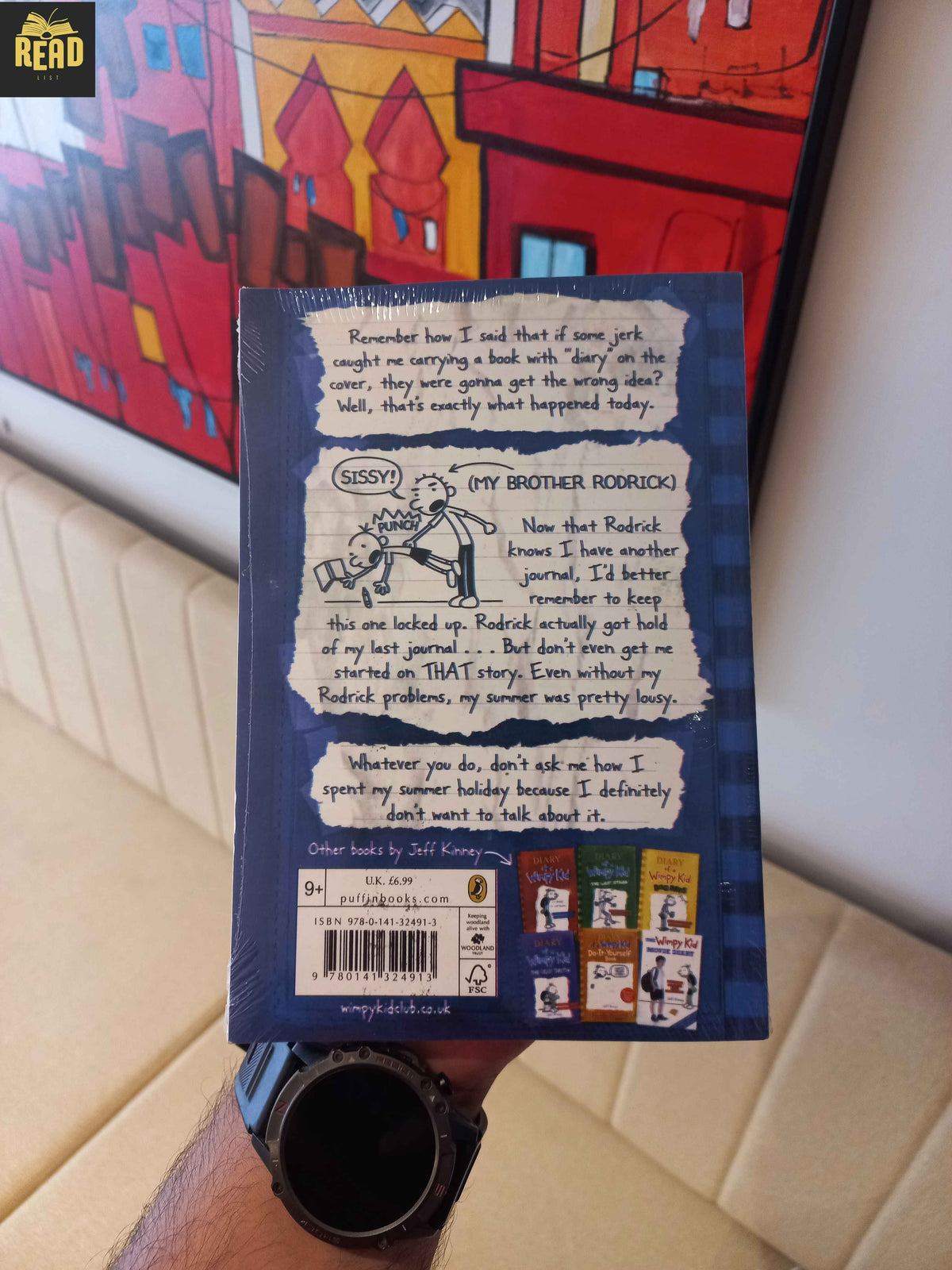 Diary of a Wimpy Kid Rodrick Rules by Jeff Kinney book back cover