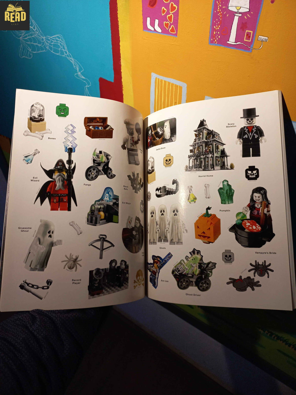 LEGO Spooky Ultimate Sticker Collection inside pages with reusable LEGO stickers
