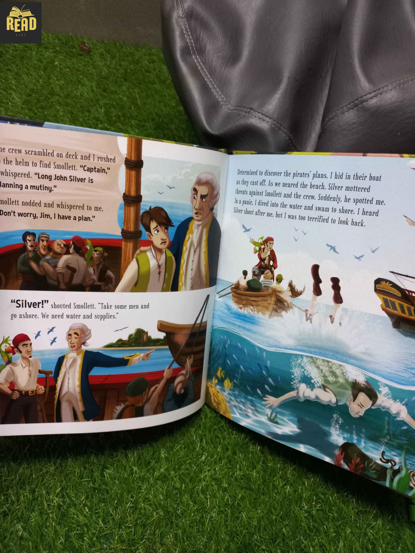 Treasure Island 2 in 1 illustrated inside pages featuring the classic pirate adventure