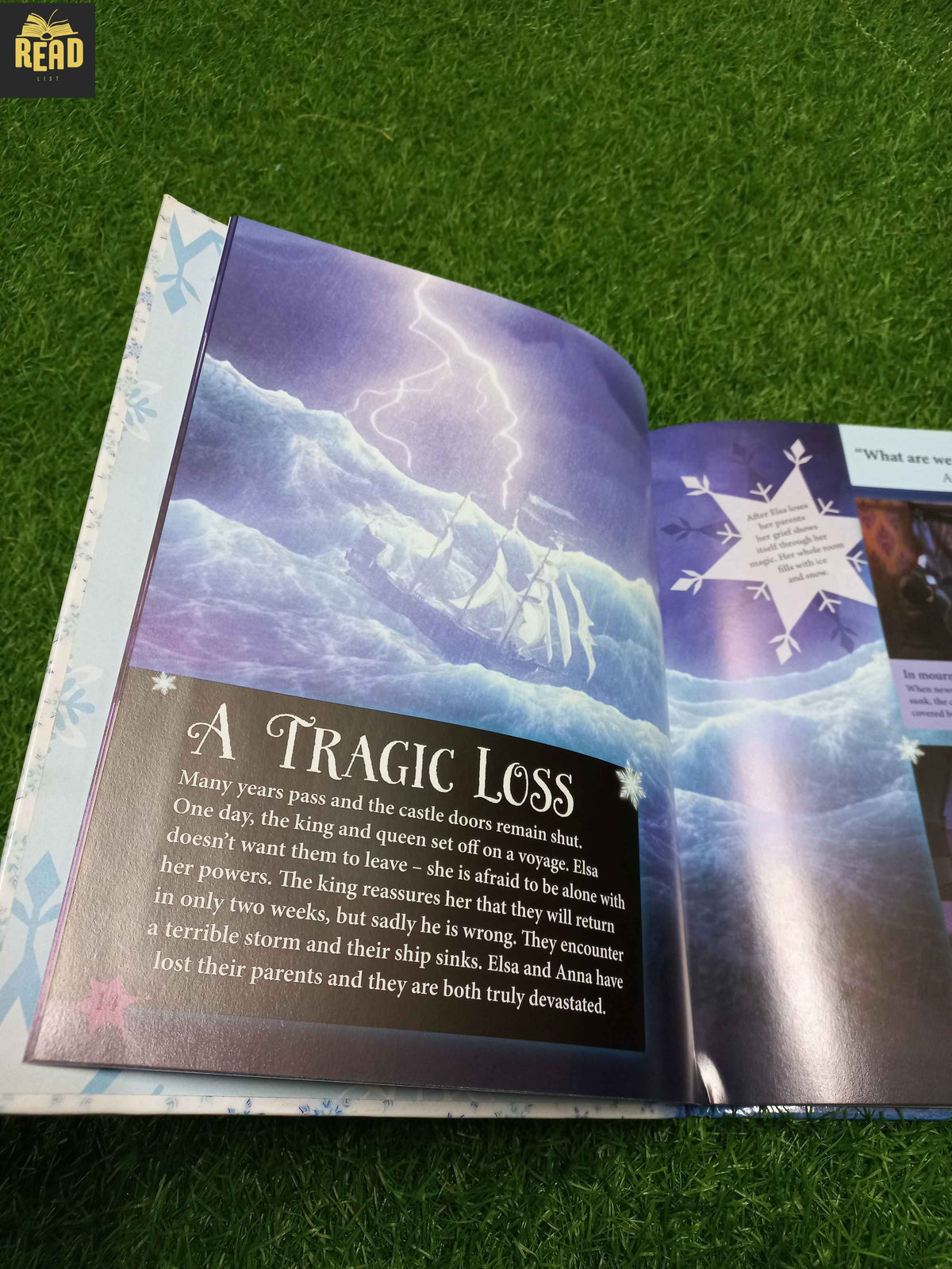 Disney Frozen The Enchanted Guide DK illustrated inside pages featuring Elsa Anna and Olaf