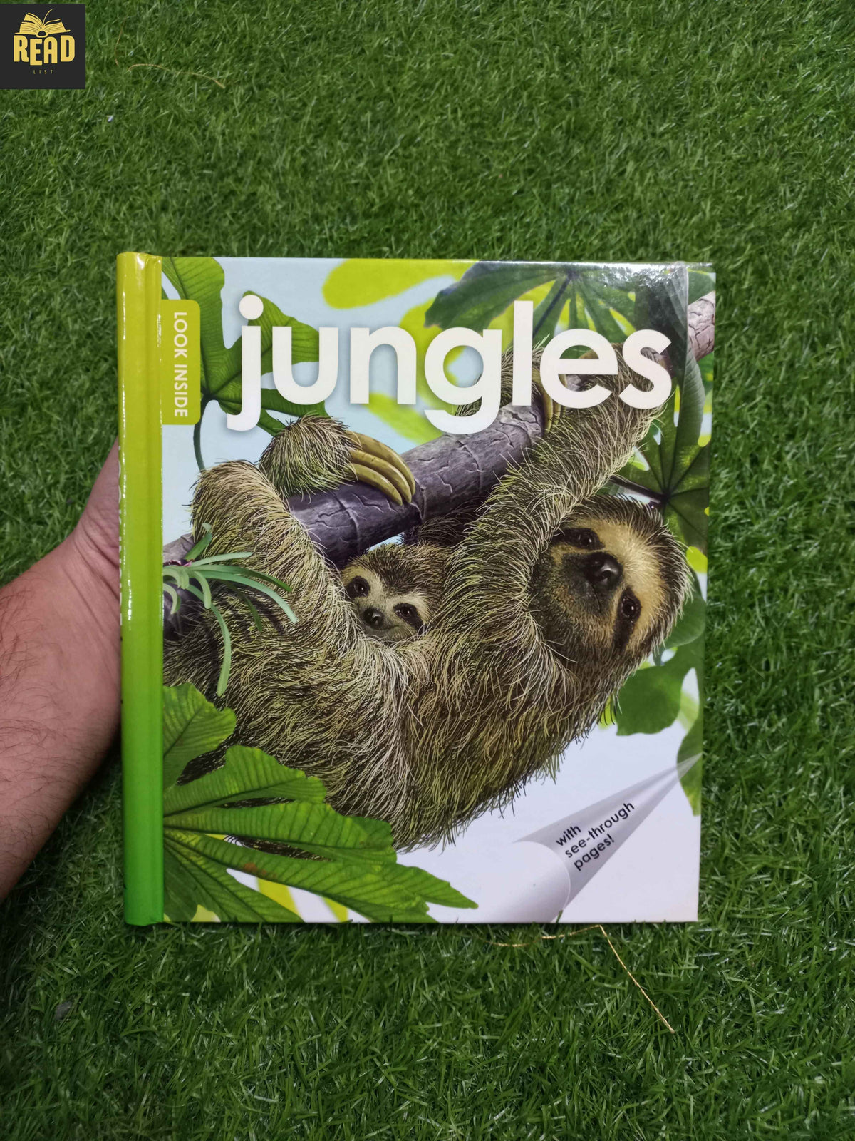 Jungle children's interactive book with see through pages