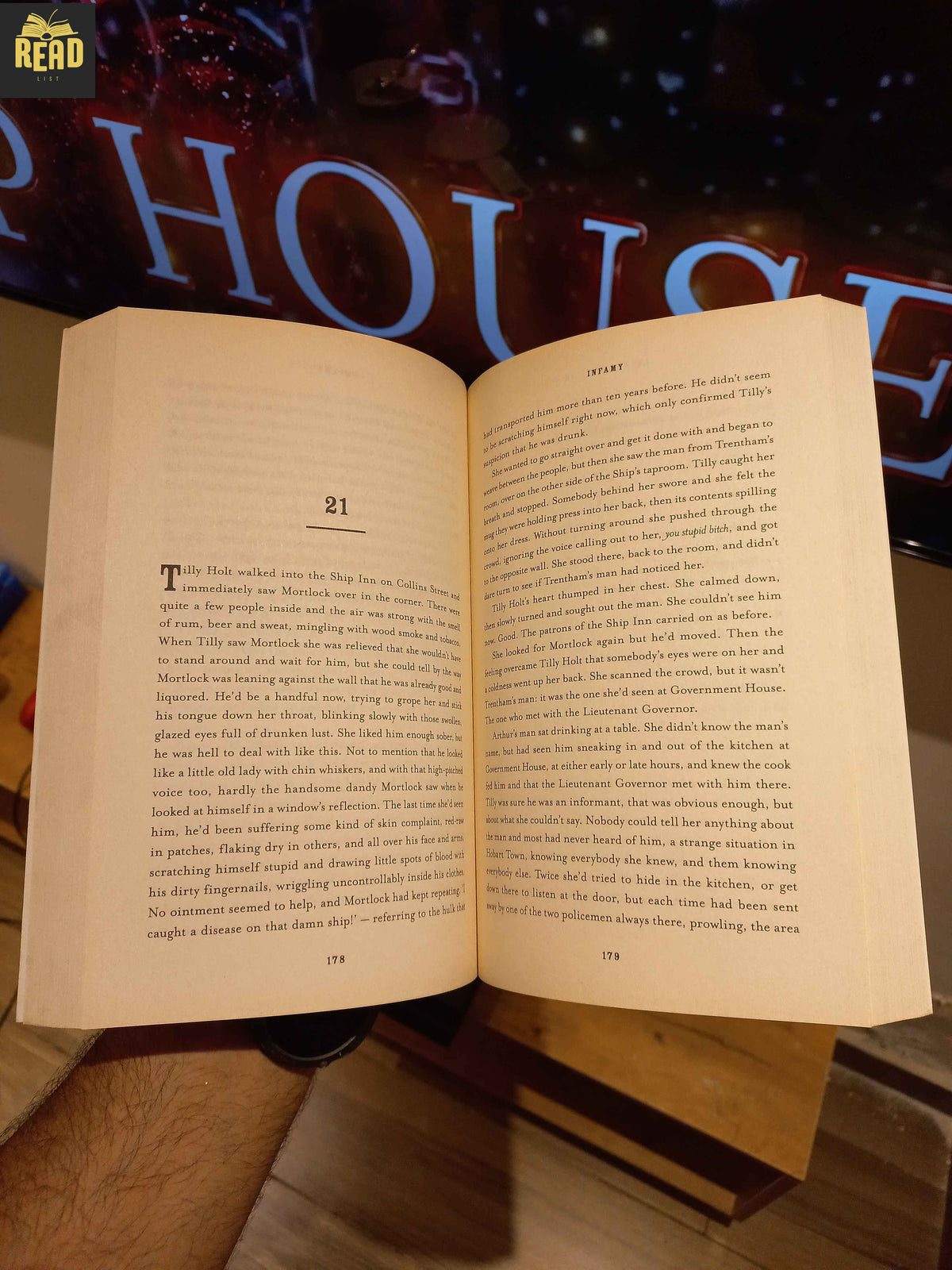 Infamy by Lenny Bartulin English book inside pages