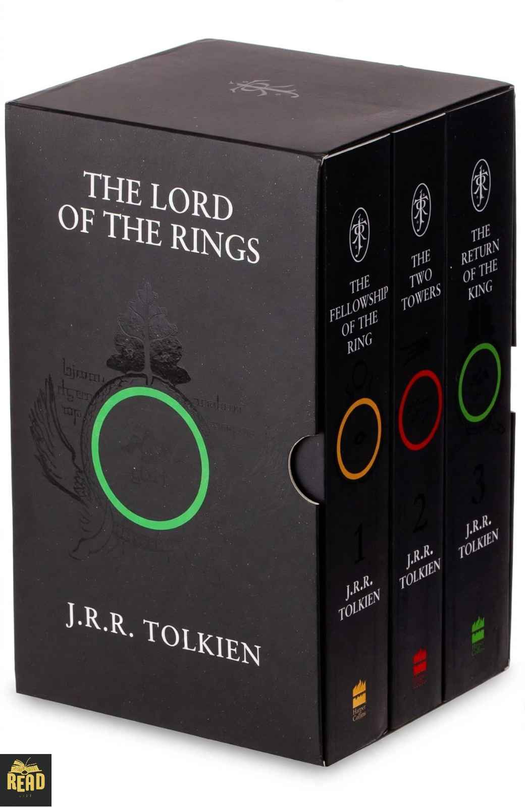 The Lord of the Rings 3 book set by J.R.R. Tolkien English fantasy books front cover