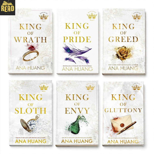 Kings of Sin 6 book set by Ana Huang featuring King of Wrath Pride Greed Sloth Envy and Gluttony